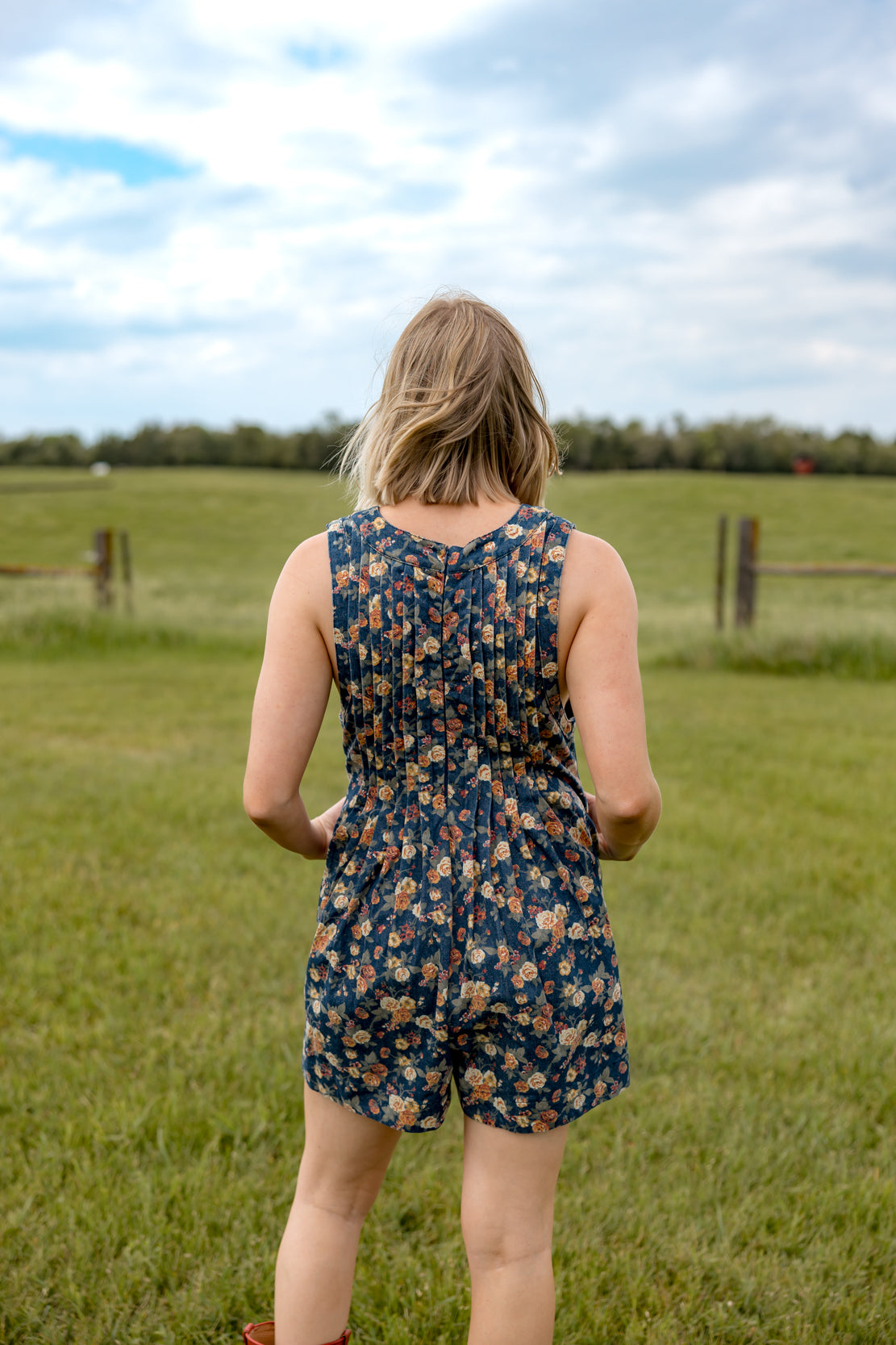 Jaylee Floral Romper | Denim