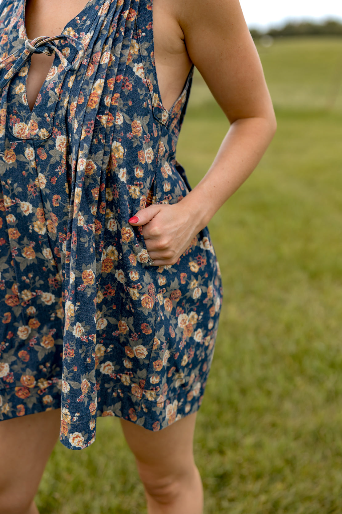 Jaylee Floral Romper | Denim