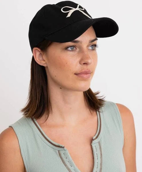 Bow Baseball Hat | Black/White