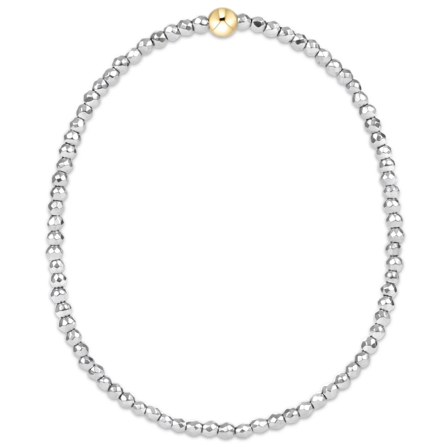 enewton 2mm Bead Bracelet | Silver Faceted Hematite