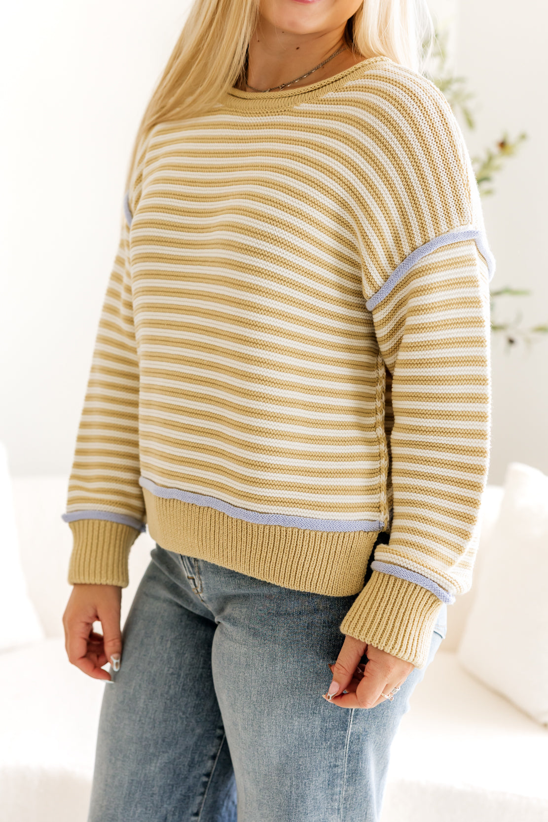 Braxelle Striped Sweater | Mustard