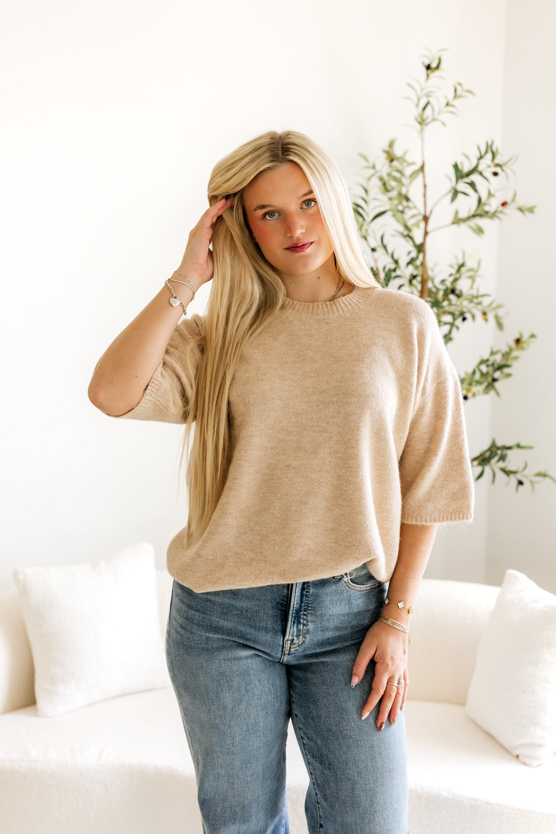 Margot Sweater Tee | Pearl Melange