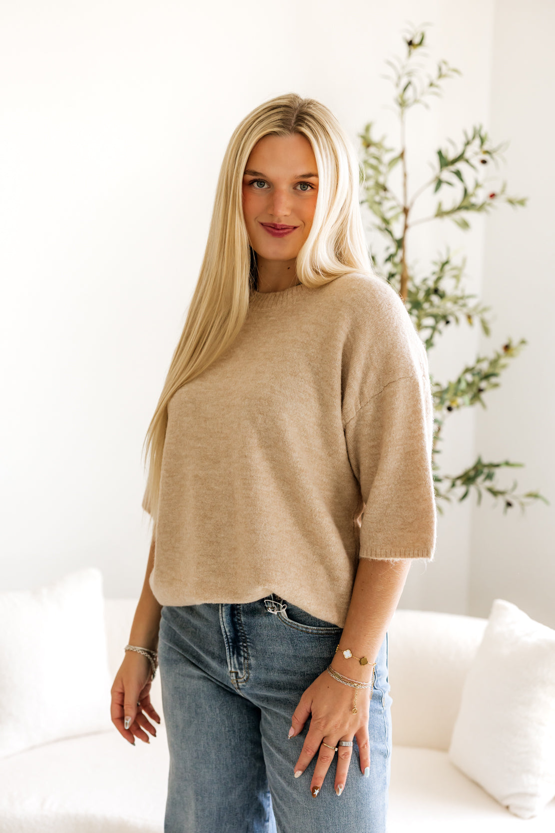 Margot Sweater Tee | Pearl Melange