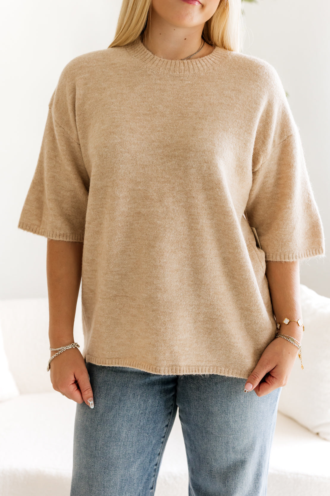 Margot Sweater Tee | Pearl Melange