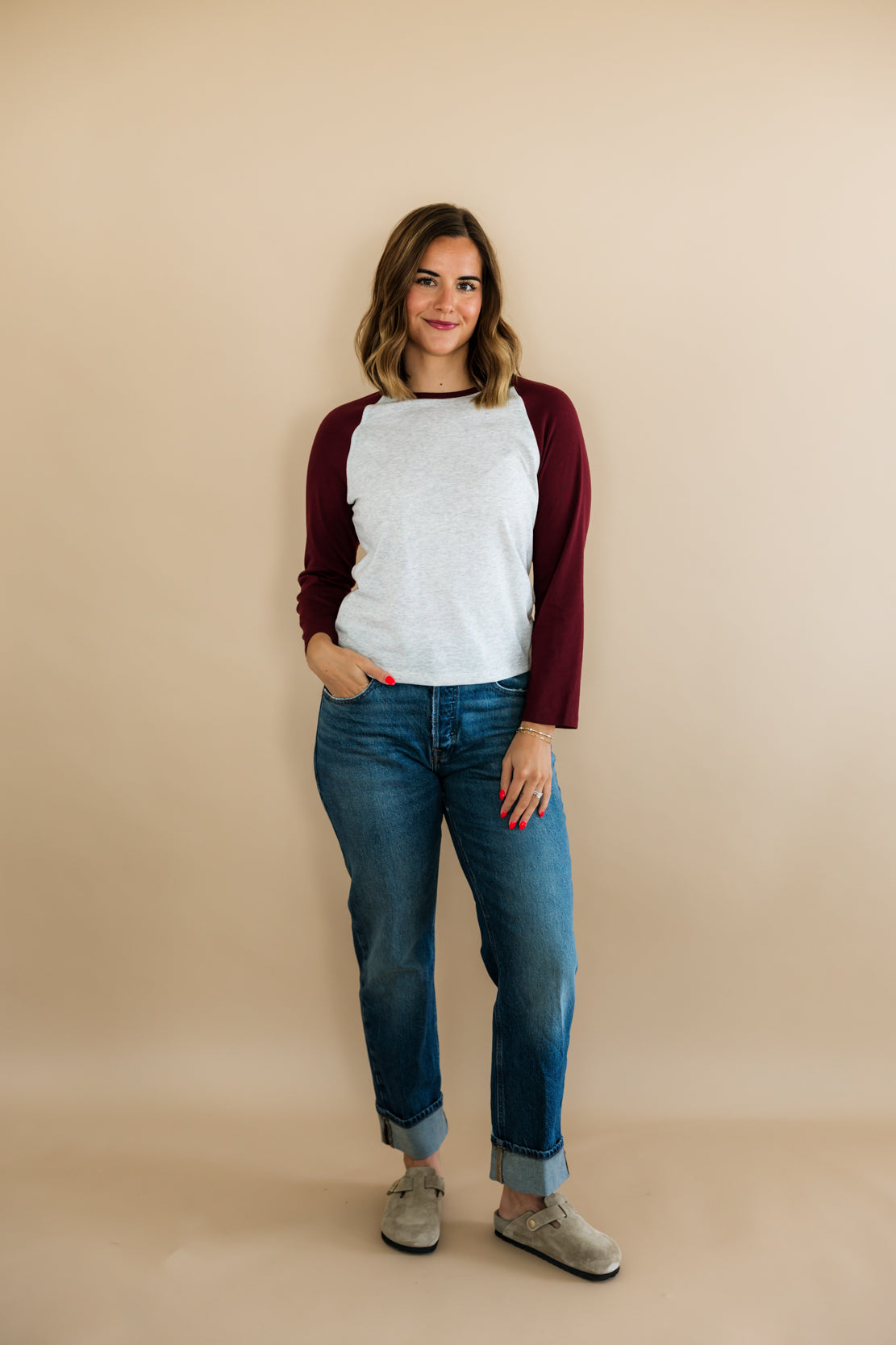 The Long Sleeve Raglan Tee | Vintage Grey