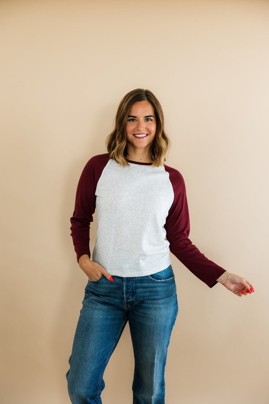 The Long Sleeve Raglan Tee | Vintage Grey
