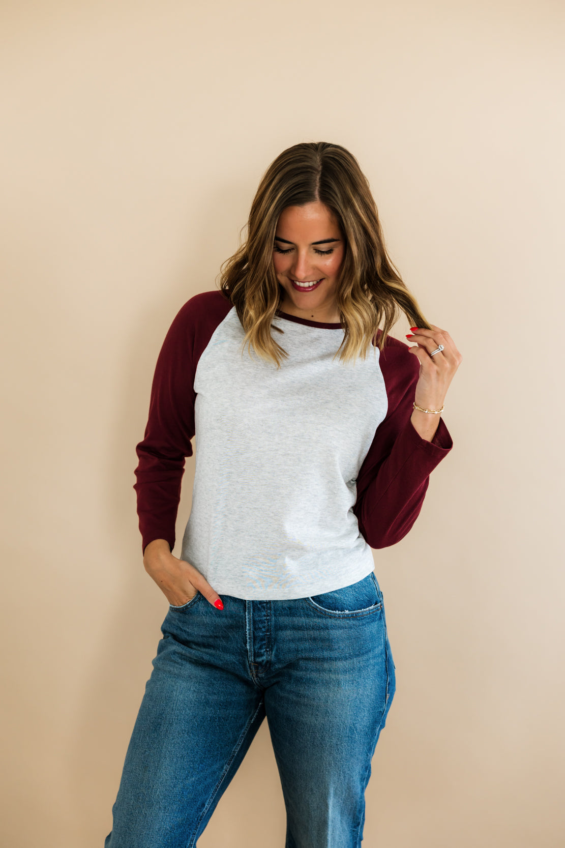 The Long Sleeve Raglan Tee | Vintage Grey