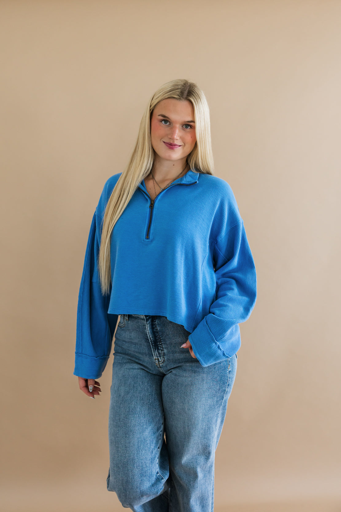 We The Free Celeste Quarter Zip | Bluebell