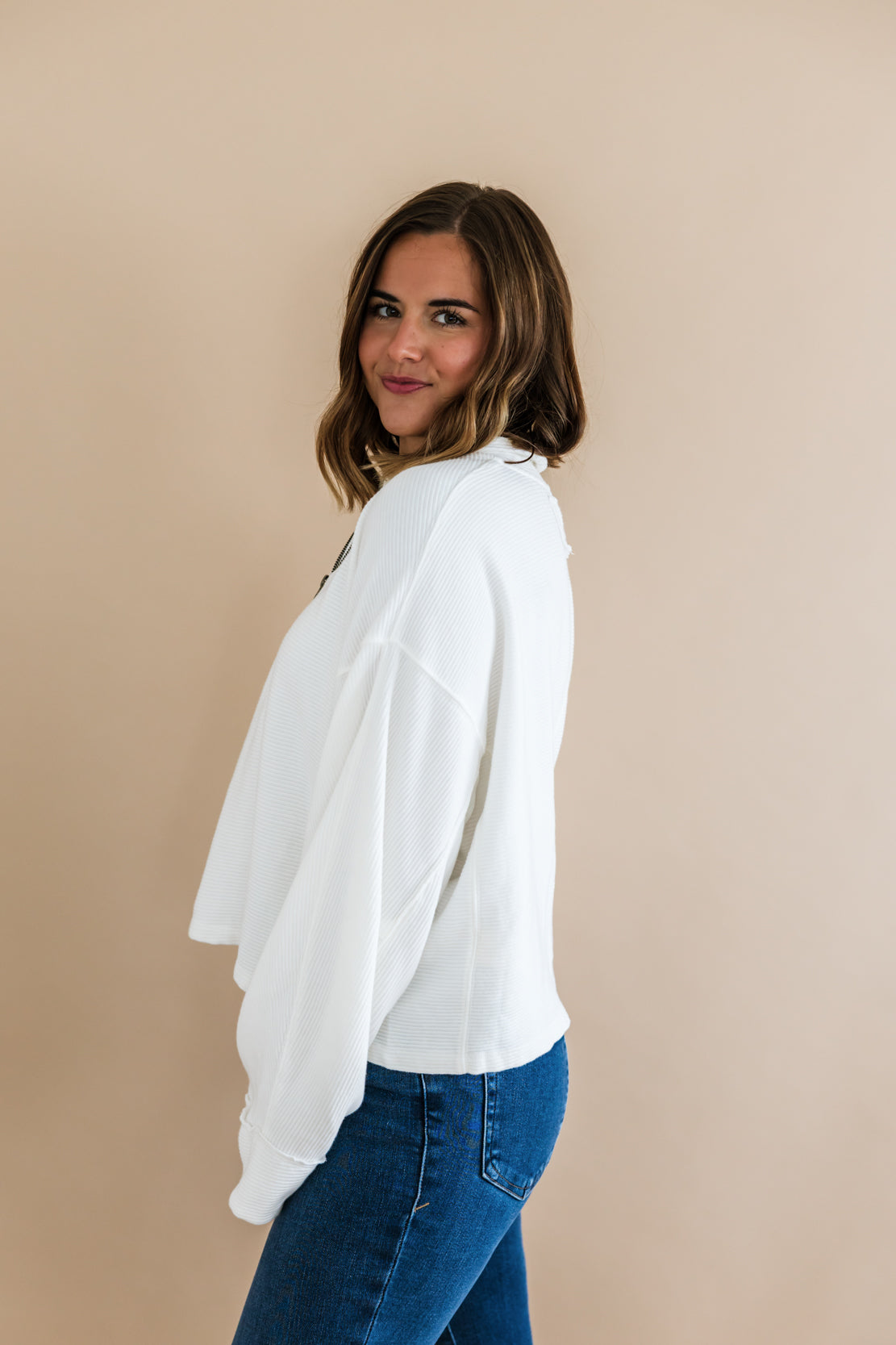 We The Free Celeste Quarter Zip | Clean Ivory
