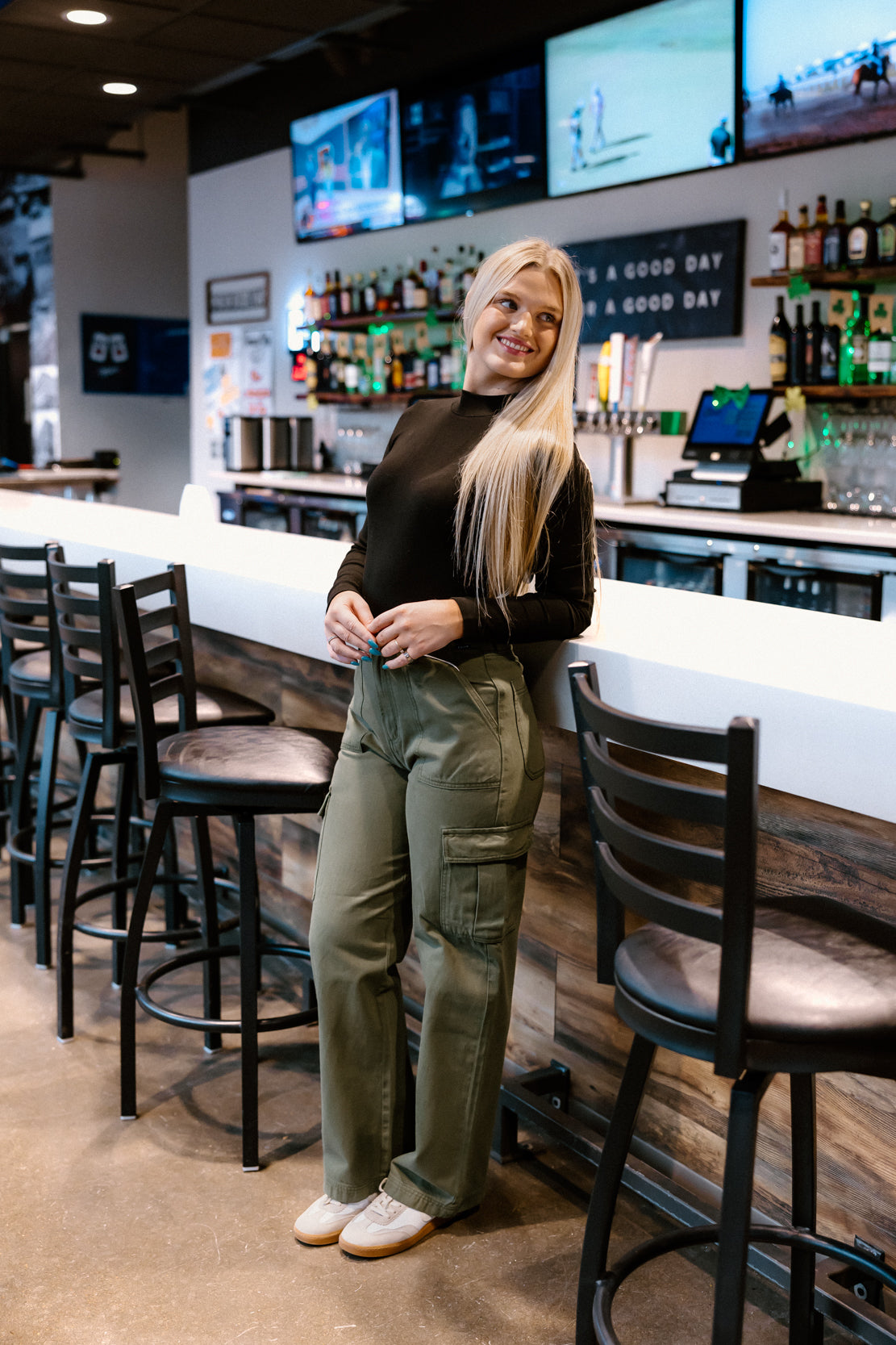 Indy High Rise Cargo Pants | Pine