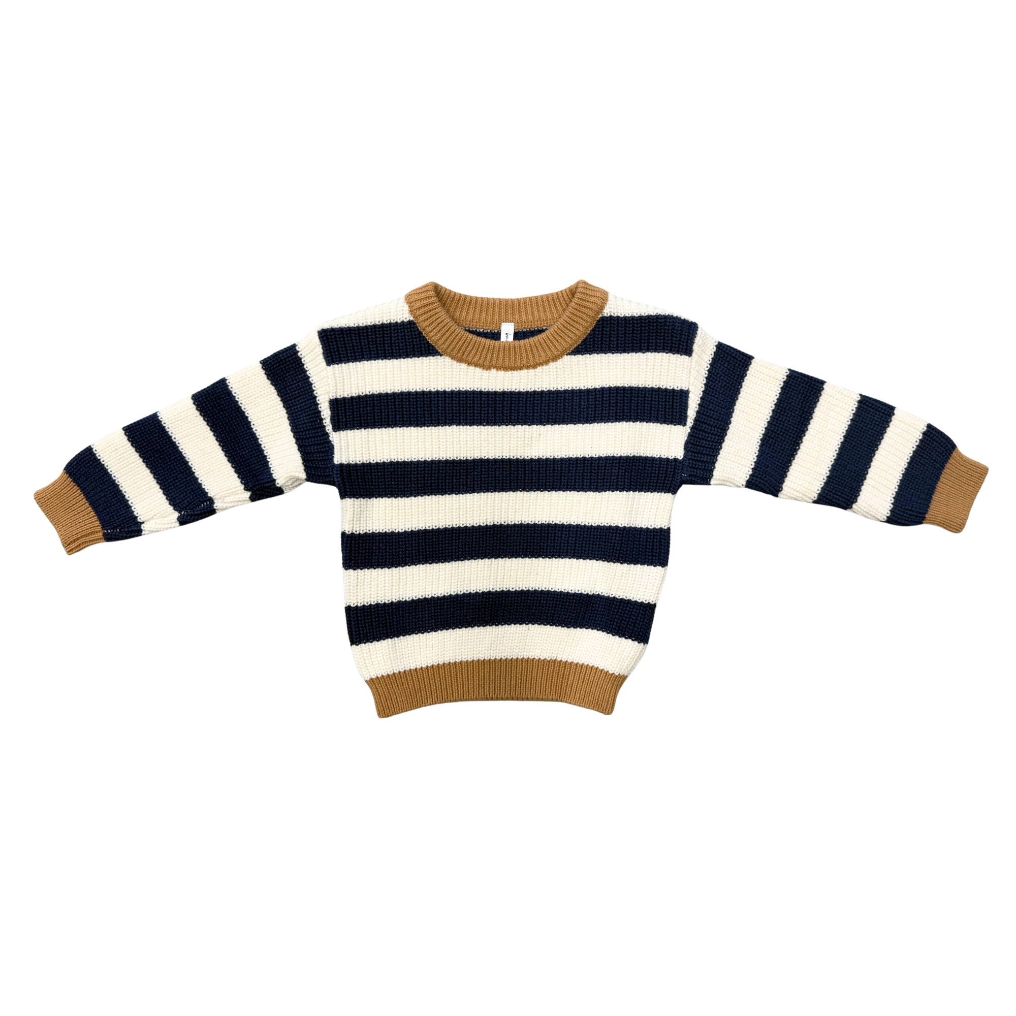 Babysprouts Knit Sweater | Charcoal Bronze Stripe