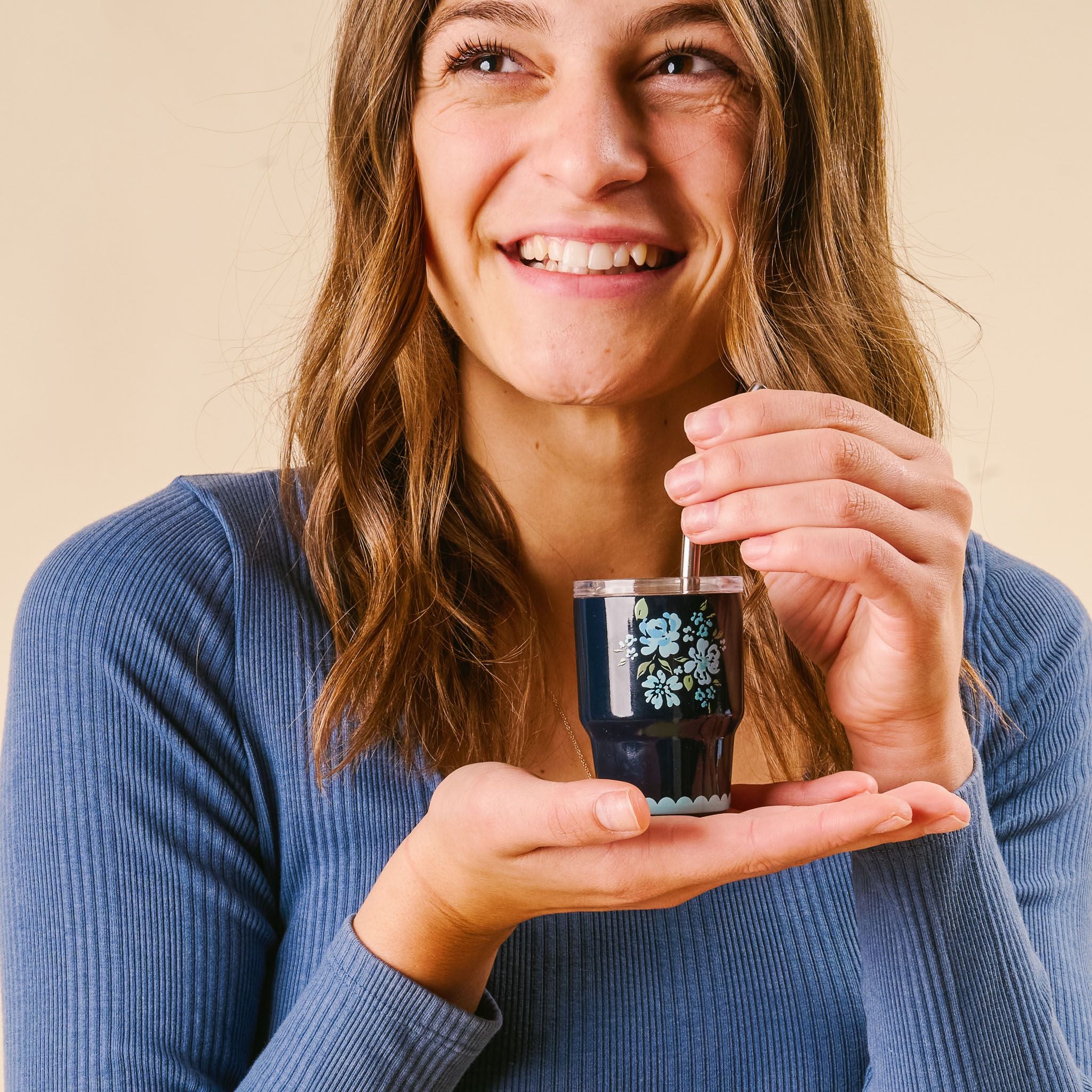 Mini Tumbler 2 oz. | Garden Blooms Navy