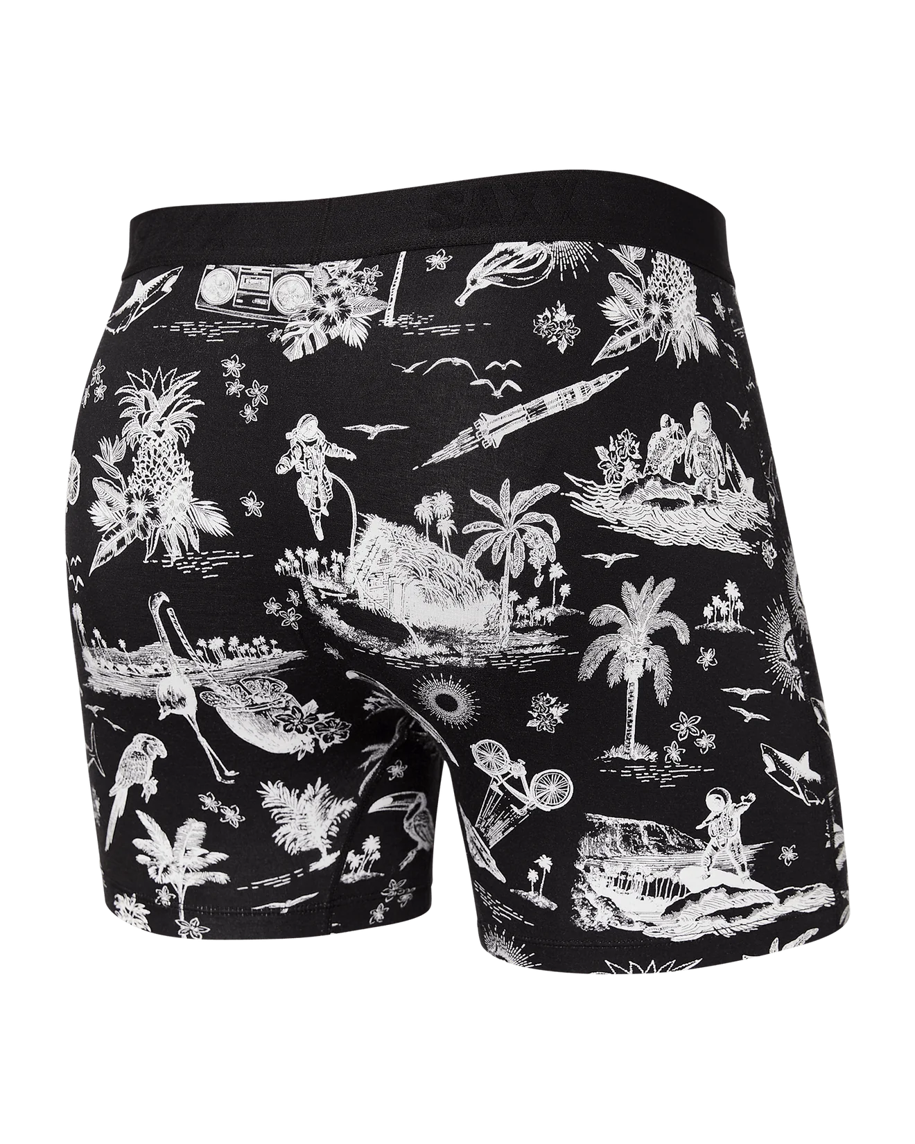 Ultra Super Soft Boxer Brief | Black Astro Surf & Turf