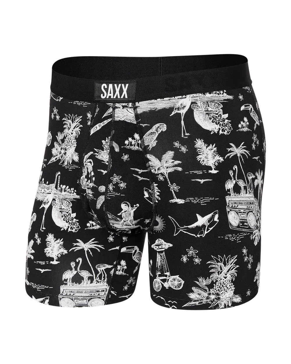 Ultra Super Soft Boxer Brief | Black Astro Surf & Turf