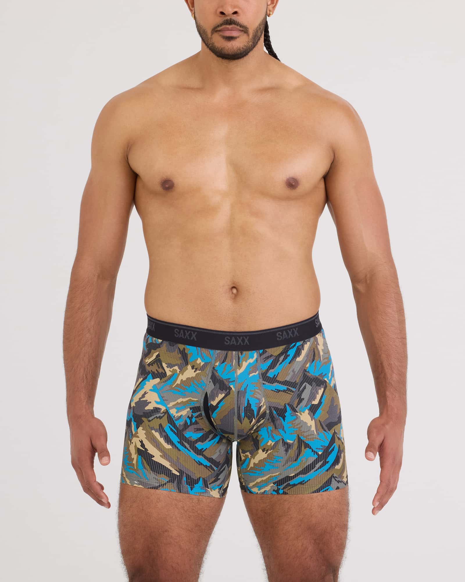 Quest Quick-Dry Mesh Boxer Brief | Prism Peaks/Cargo Grey