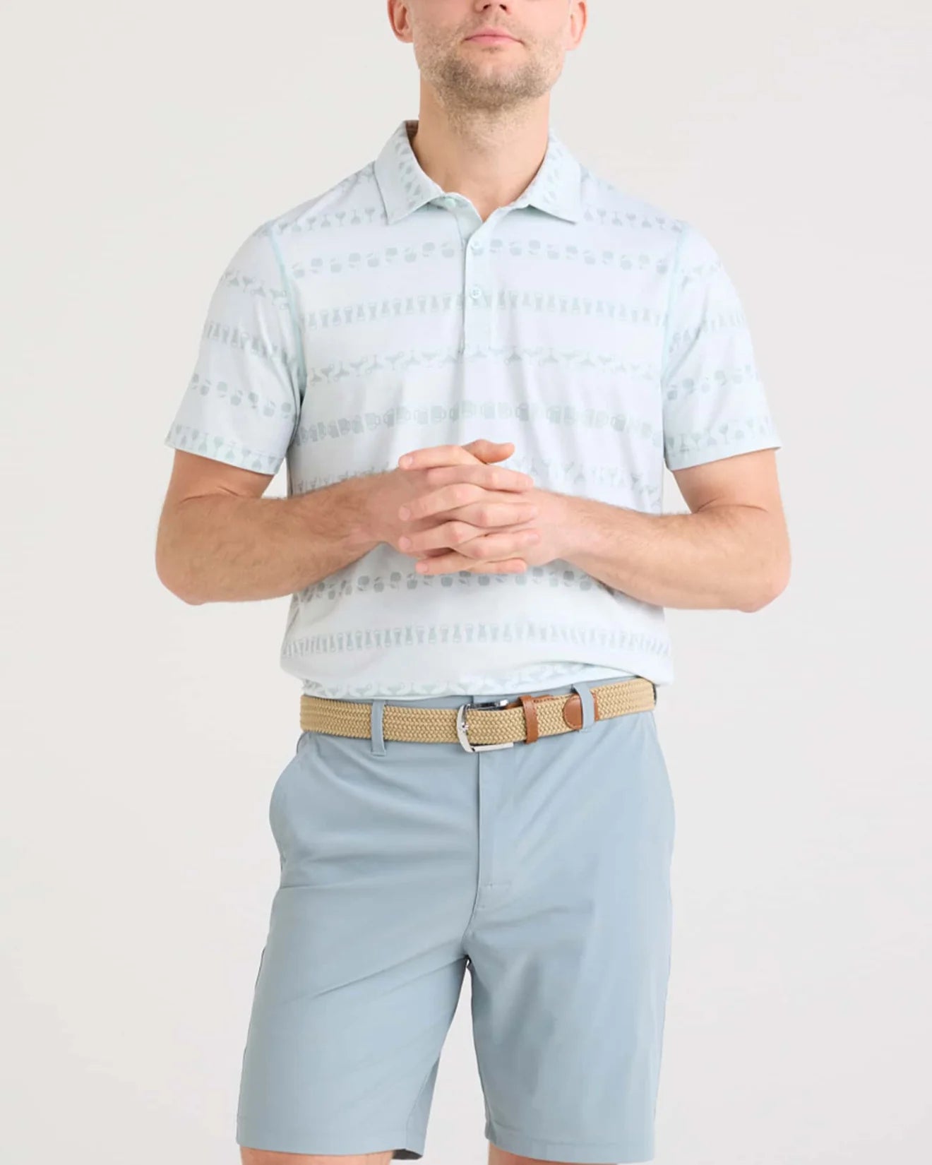 Men's DropTemp All Day Cooling Polo | Happy Hour Stripe/Light Blue