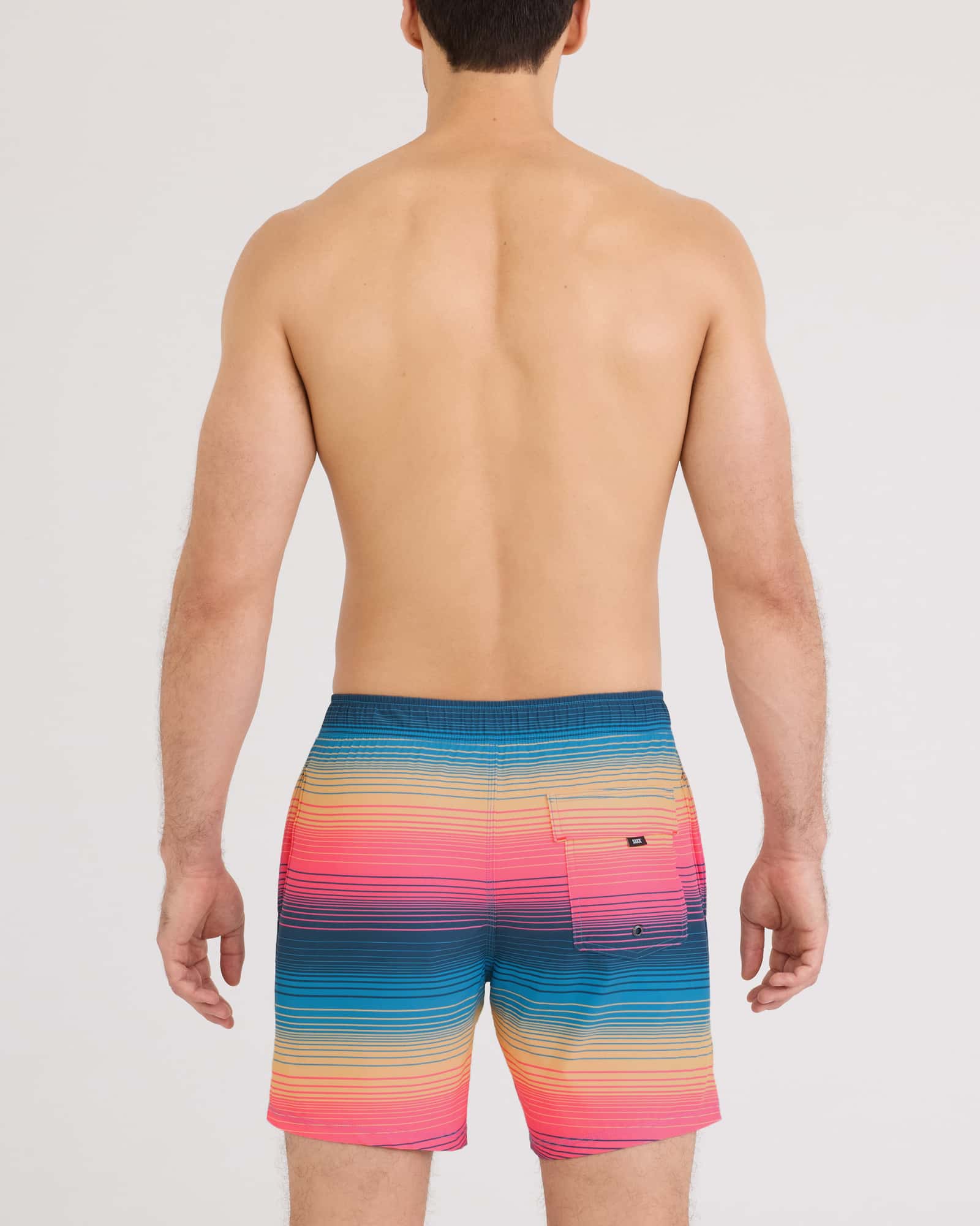 Oh Buoy 2N1 Volley 7" Swim Trunk | Hazy Stripe Sunset