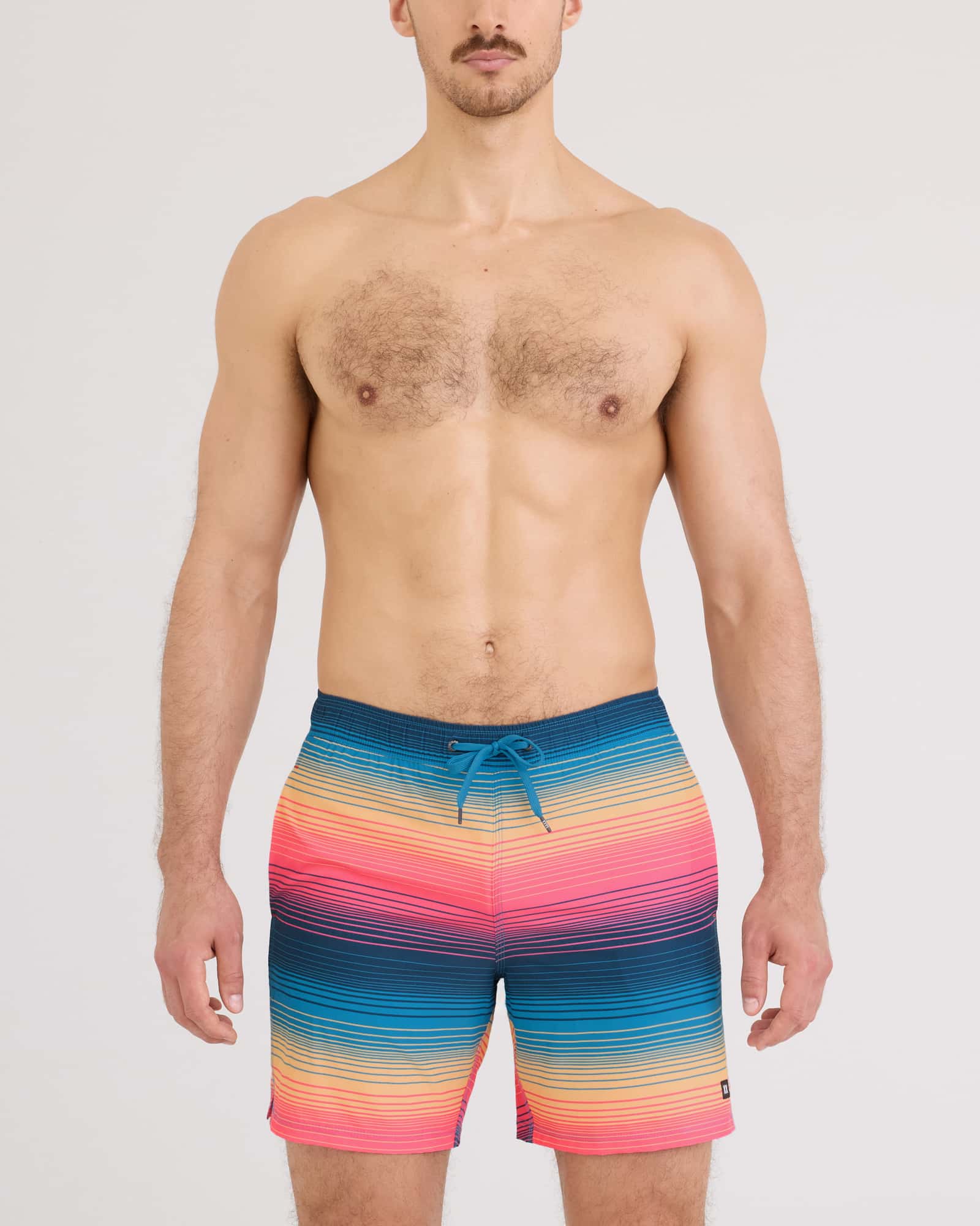 Oh Buoy 2N1 Volley 7" Swim Trunk | Hazy Stripe Sunset