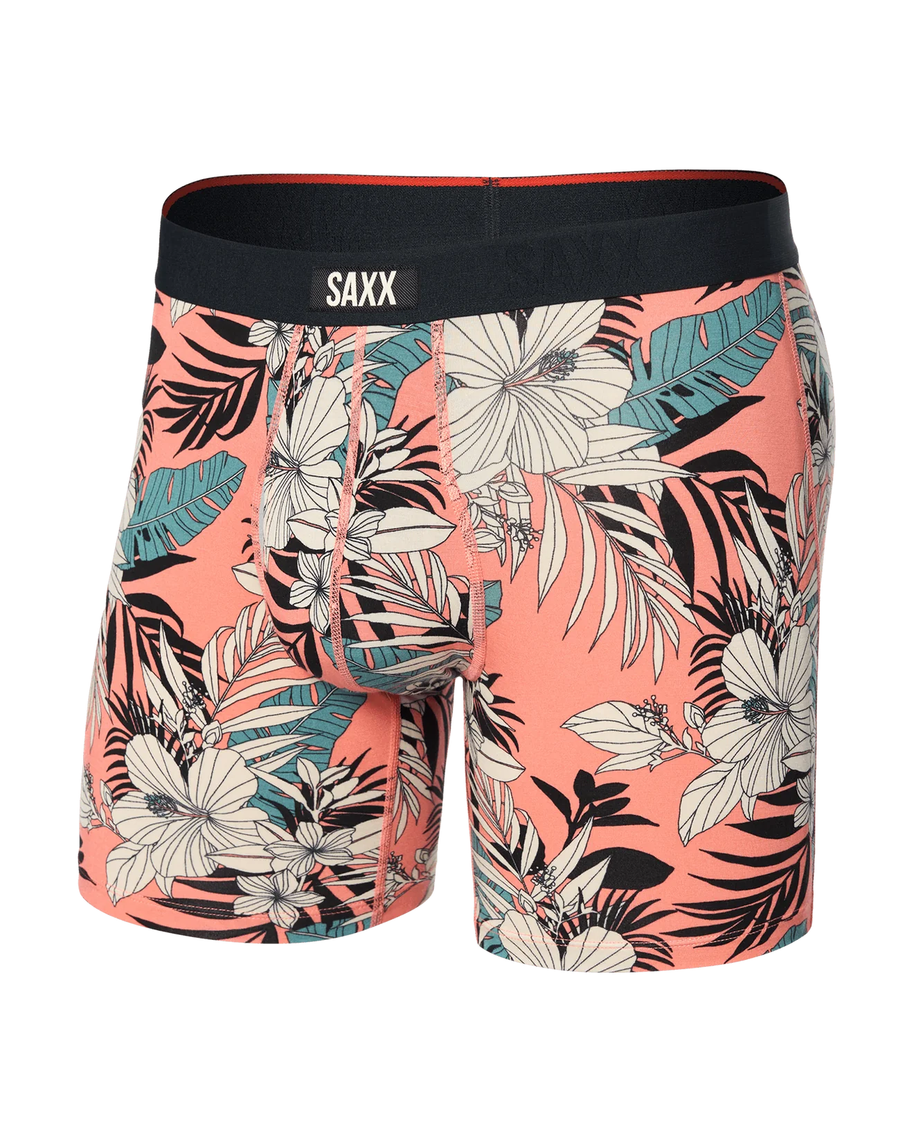 Vibe Xtra Super Soft Boxer Brief | Hibiscus Jungle-Coral