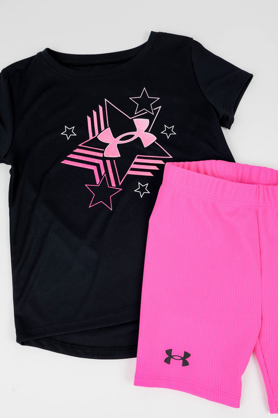 Under Armour Star Bike Short Set | Pink/Black