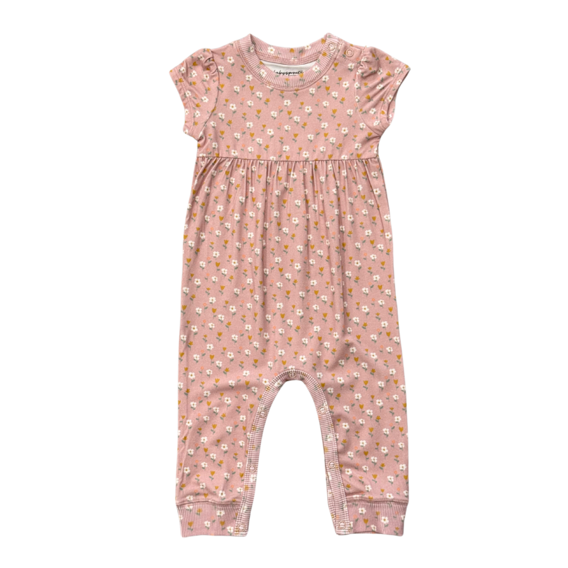 Babysprouts Girl's Short Sleeve Pant Romper | Mini Daisy