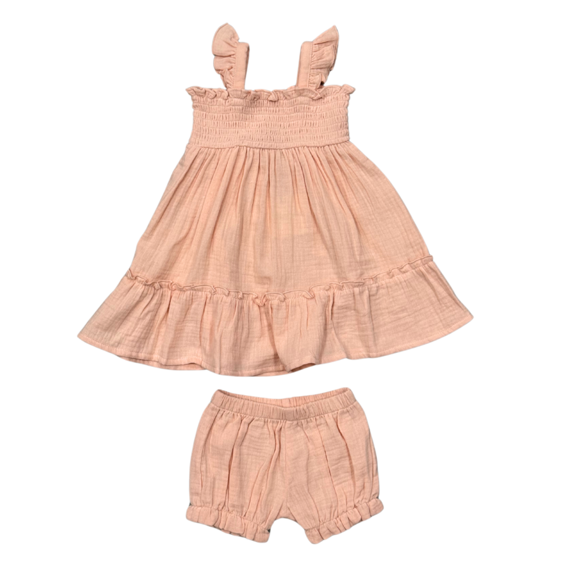Babysprouts Flutter Dress Set | Peachy Blush