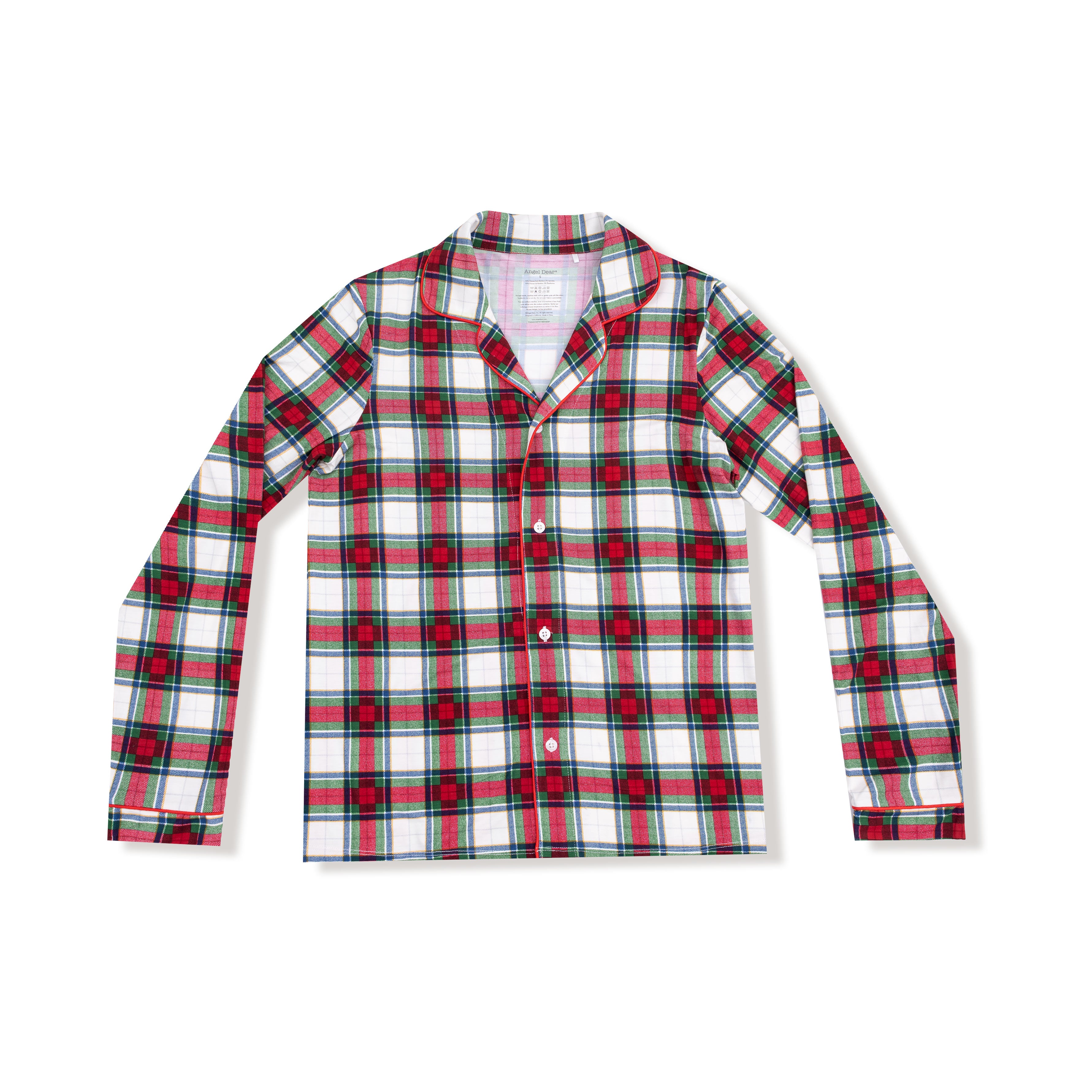 Angel Dear Adult L/S Coat Style Pajama | Holiday Plaid