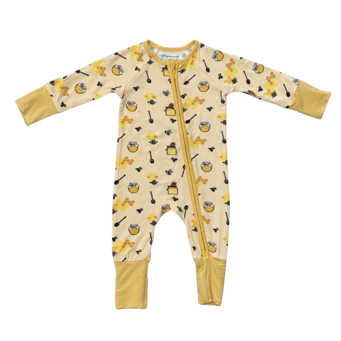 Babysprouts Long Sleeve Zip Romper | Honey Bees