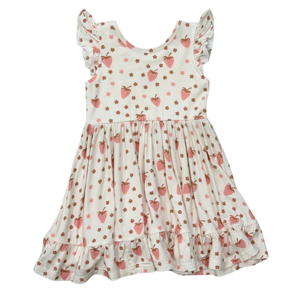 Babysprouts Girl's Sleeveless Twirl Dress | Strawberries