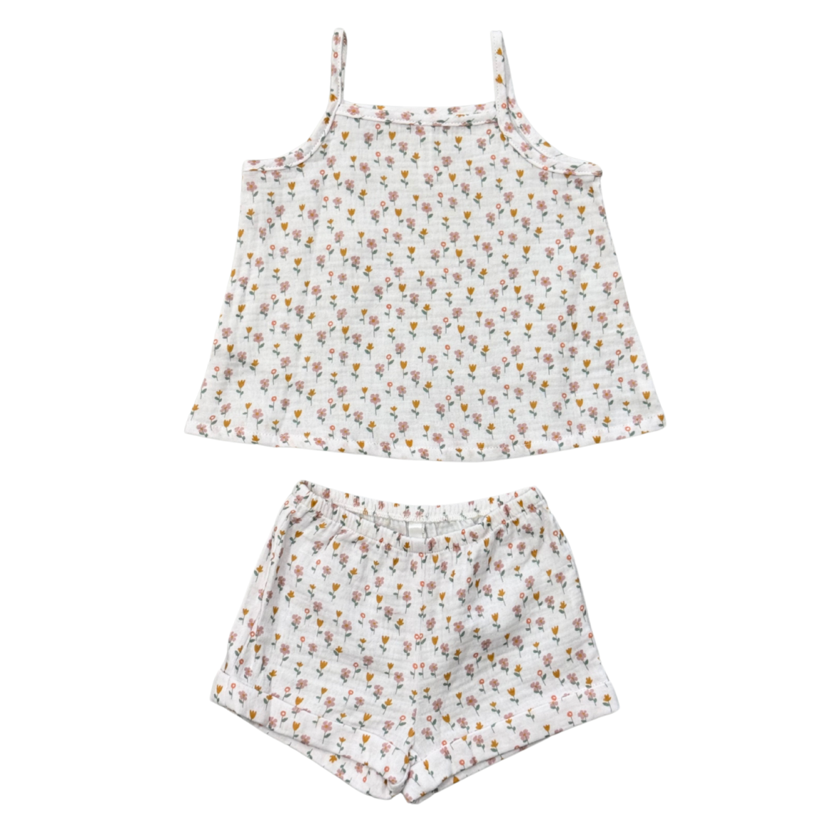 Babysprouts Girl's Gauze Tank & Short Set | Mini Daisy