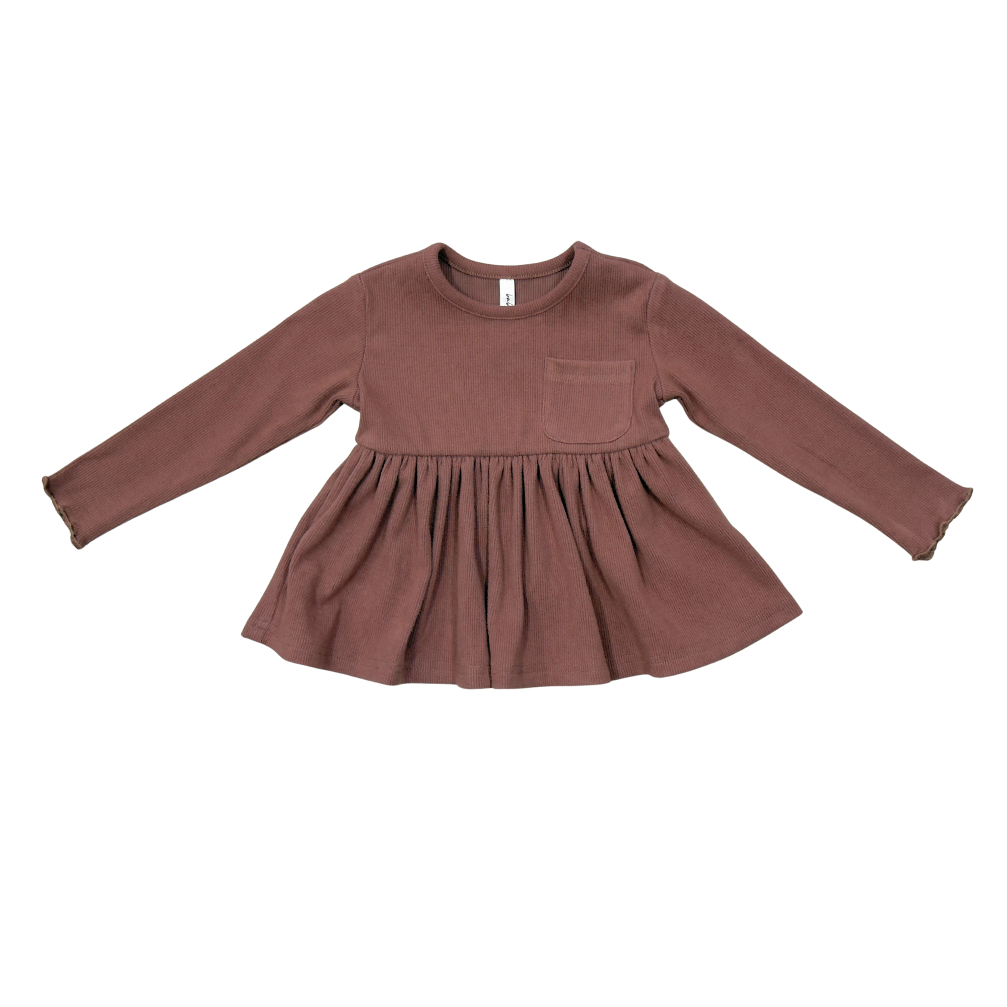 Babysprouts Girl's Ribbed Peplum Shirt | Maroon