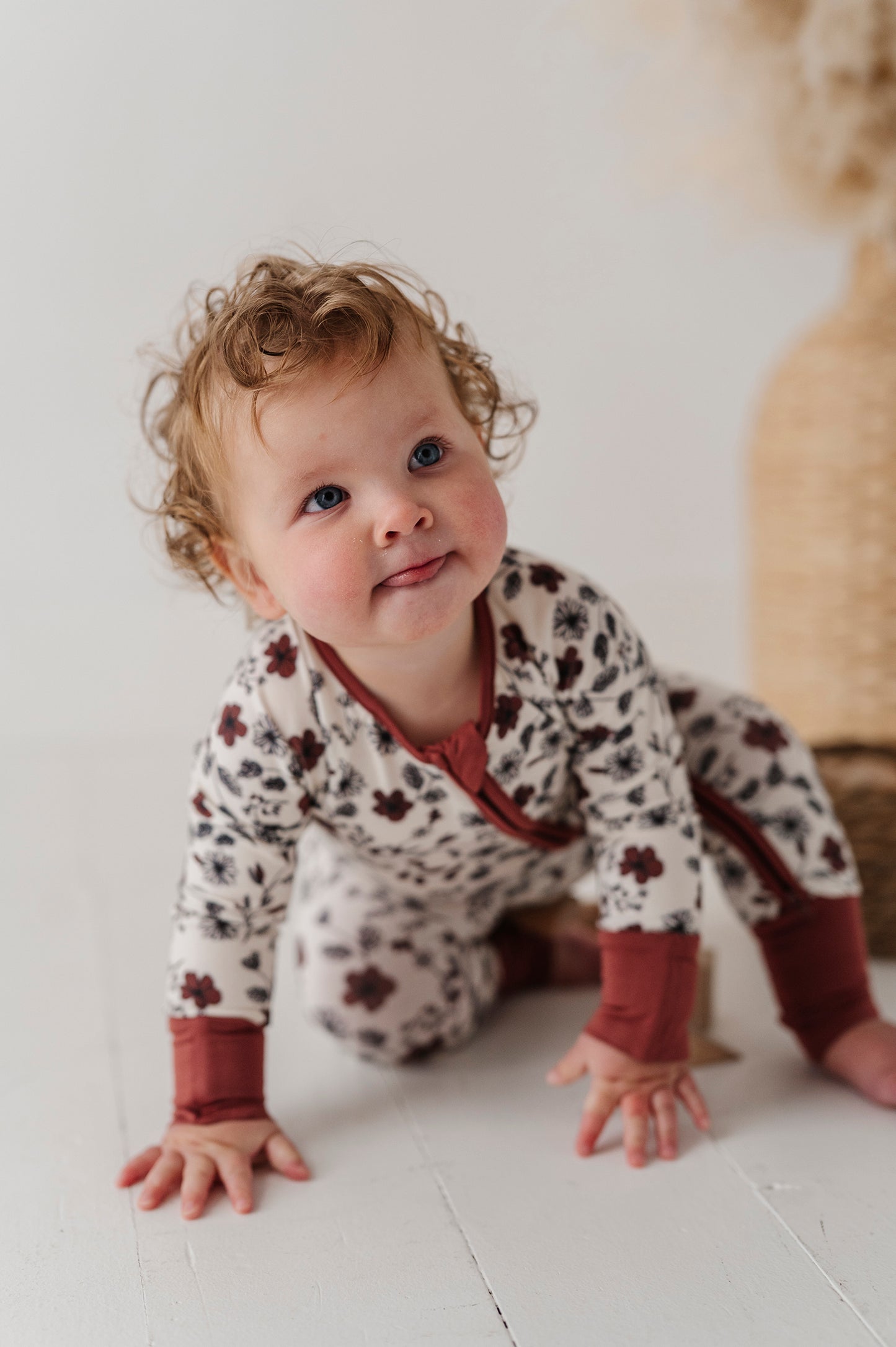 Babysprouts Footless Romper | Mahogany Floral