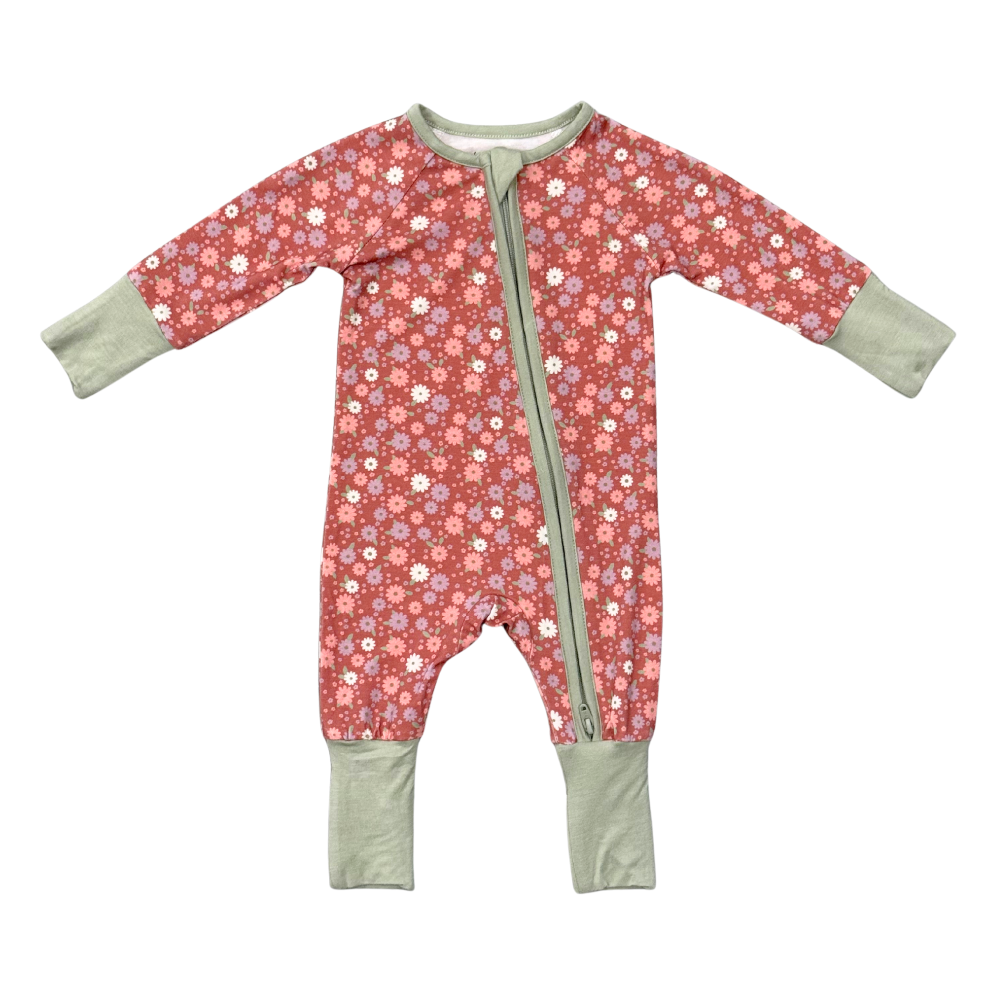 Babysprouts Long Sleeve Zip Romper | Tiny Petals