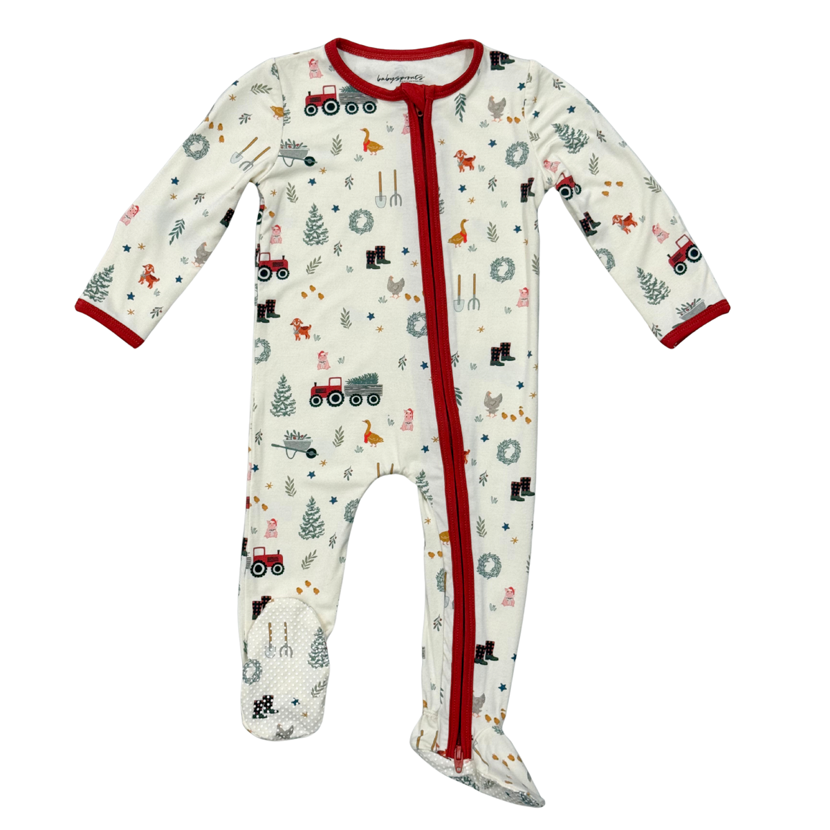 Babysprouts Footie Romper | Christmas Farm
