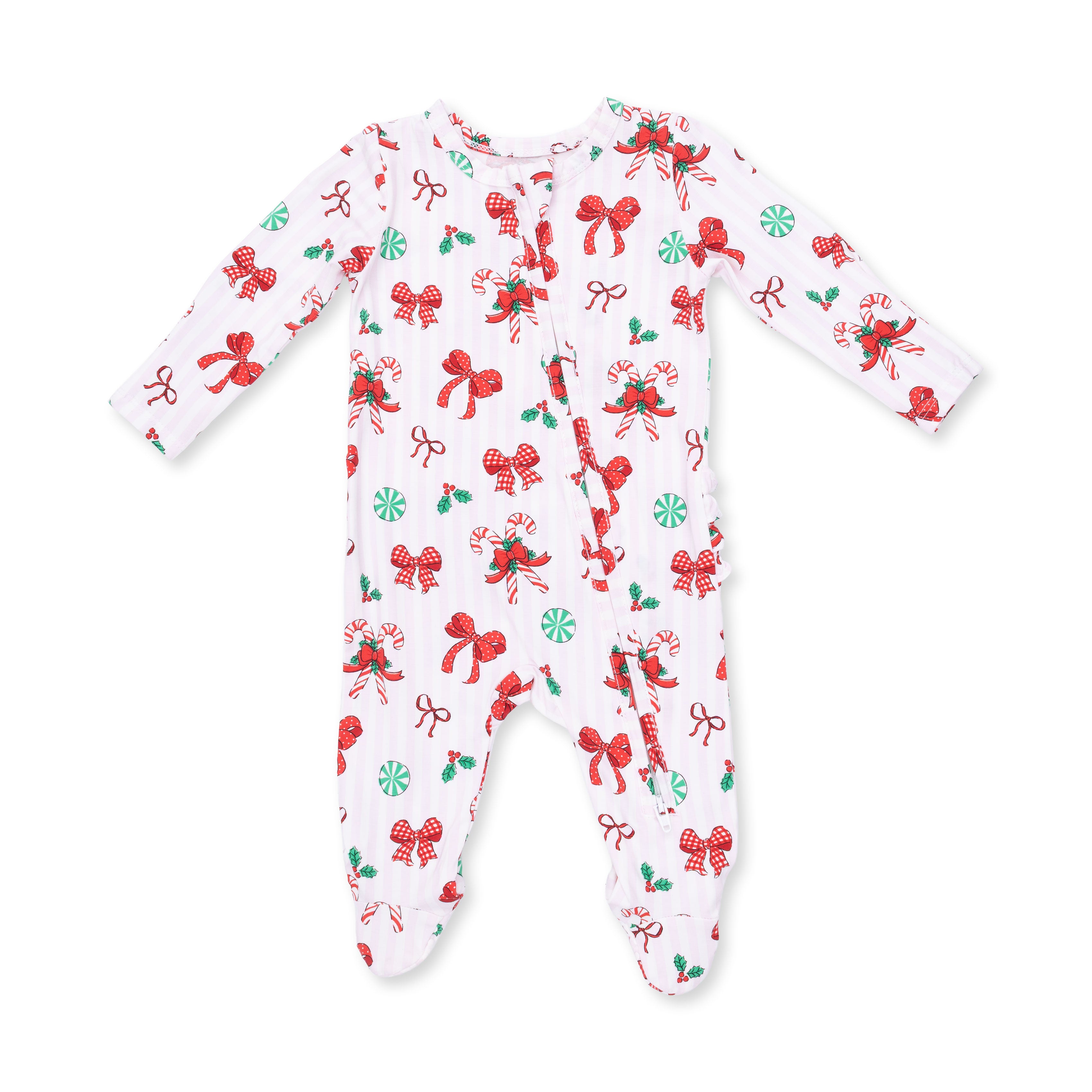 Angel Dear Footie | Bow's & Candy Canes