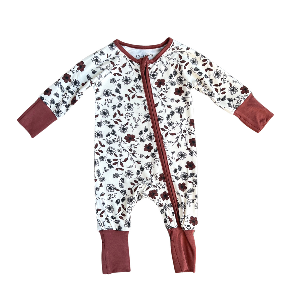 Babysprouts Footless Romper | Mahogany Floral