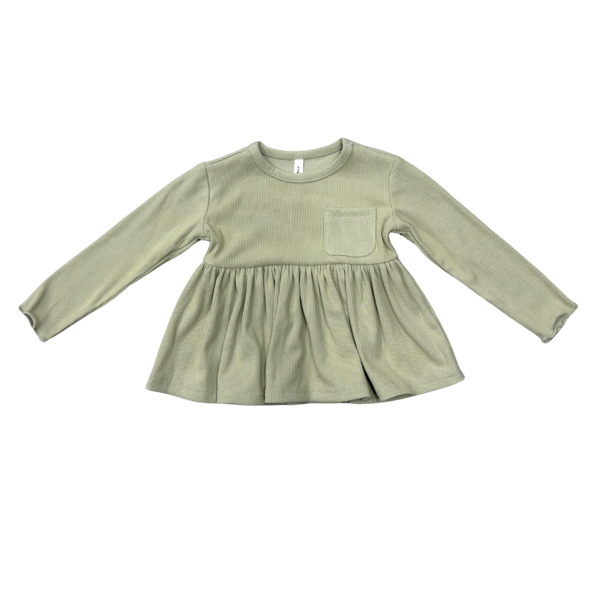 Babysprouts Ribbed Peplum Shirt | Sage