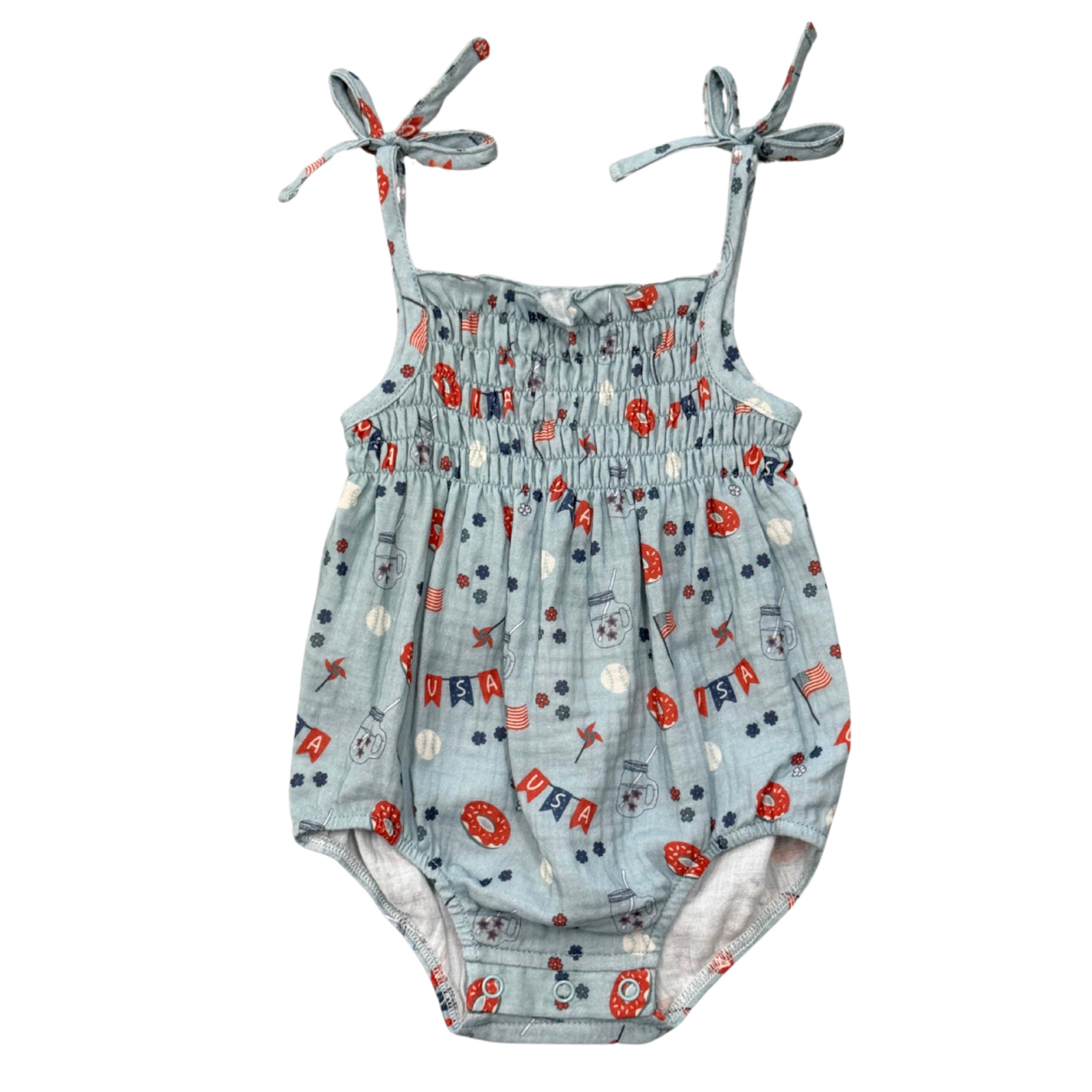 Babysprouts Tie Smocked Bodysuit | Summer USA