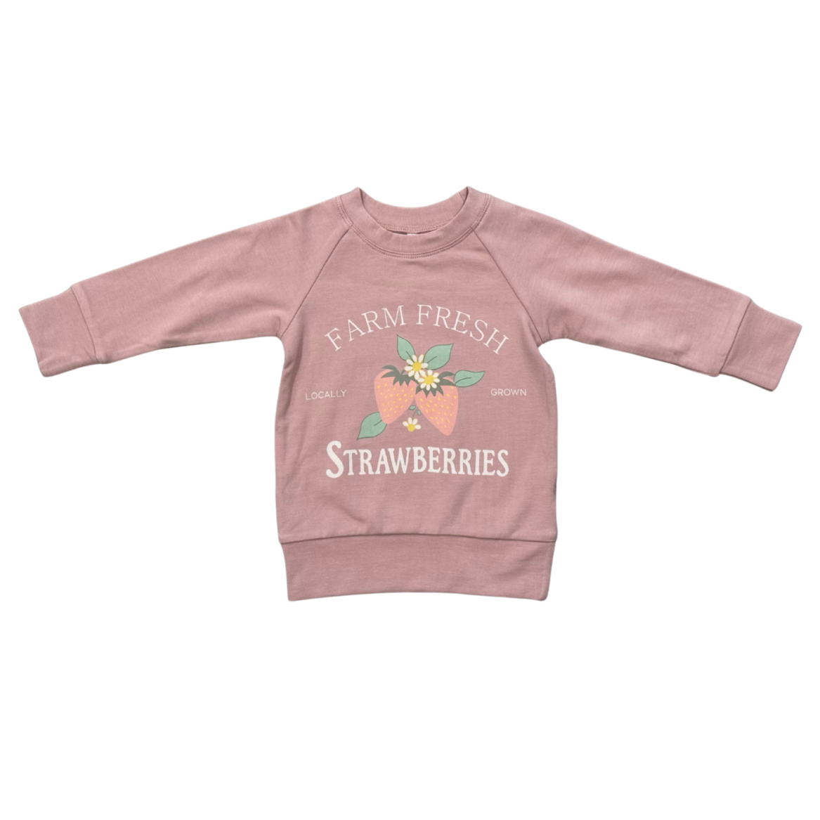 Babysprouts Girl's Raglan Sweatshirt | Farm Fresh Strawberries