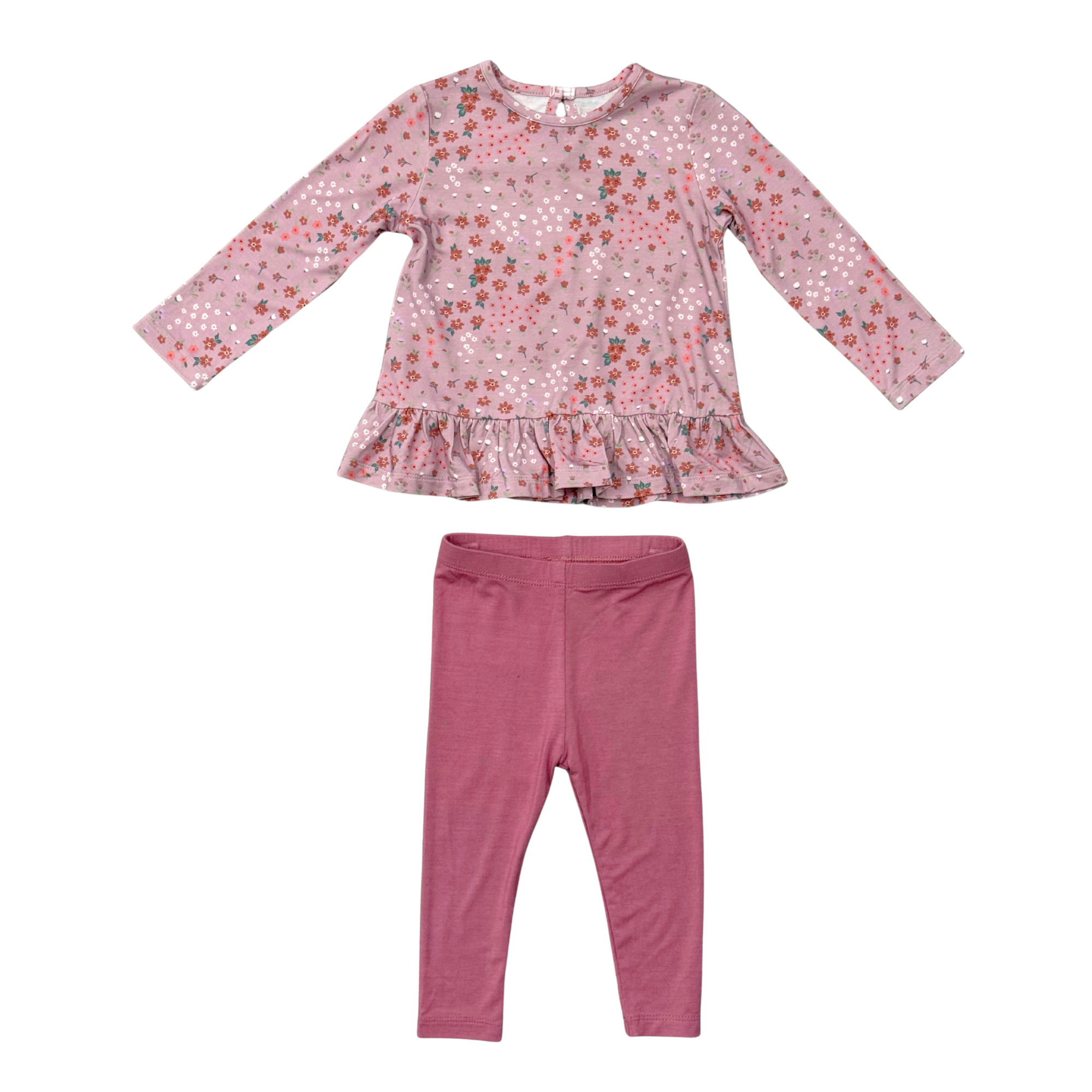 Babysprouts Long Sleeve Peplum Set | Mini Lilac Cluster