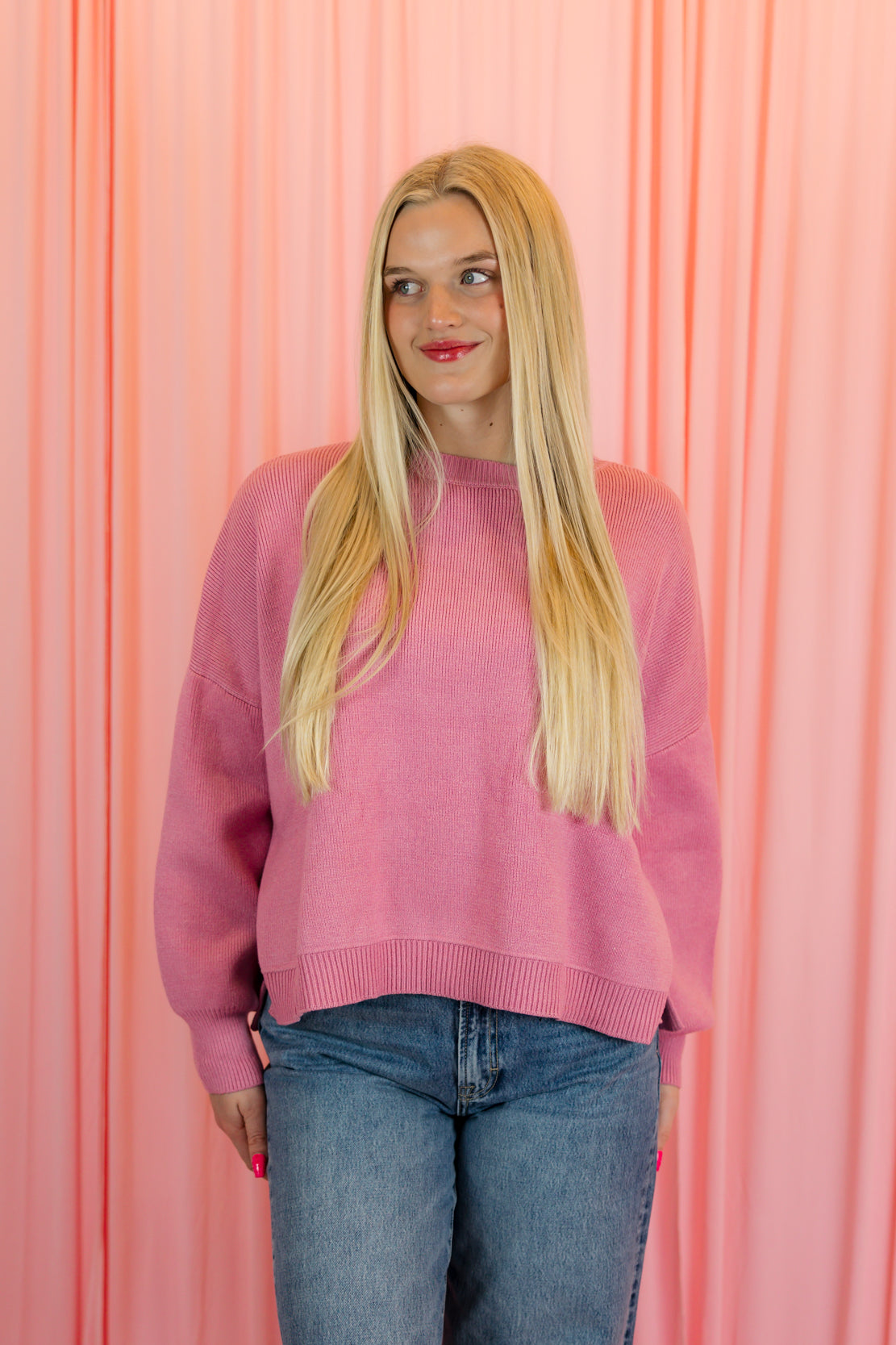 Hailey Drop Shoulder Sweater | Lilac