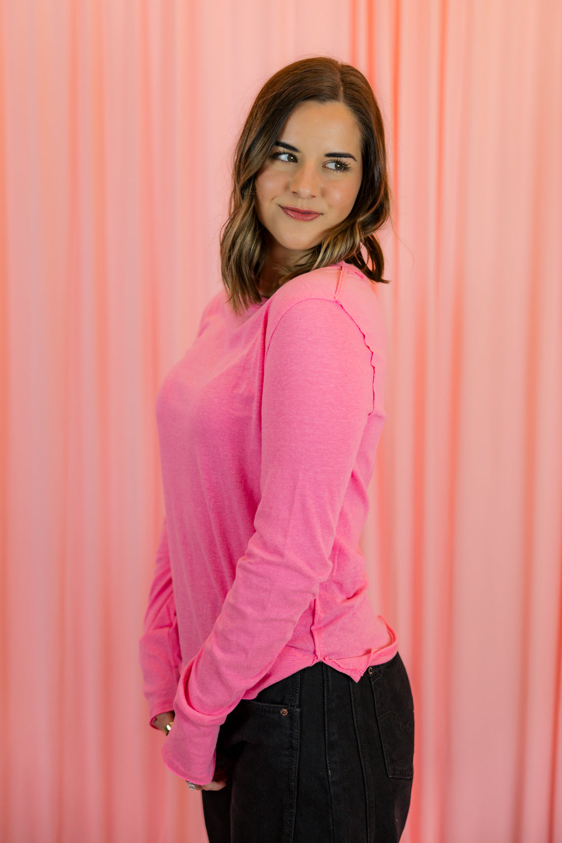 We The Free Nova Long Sleeve Tee | Pink Carnation