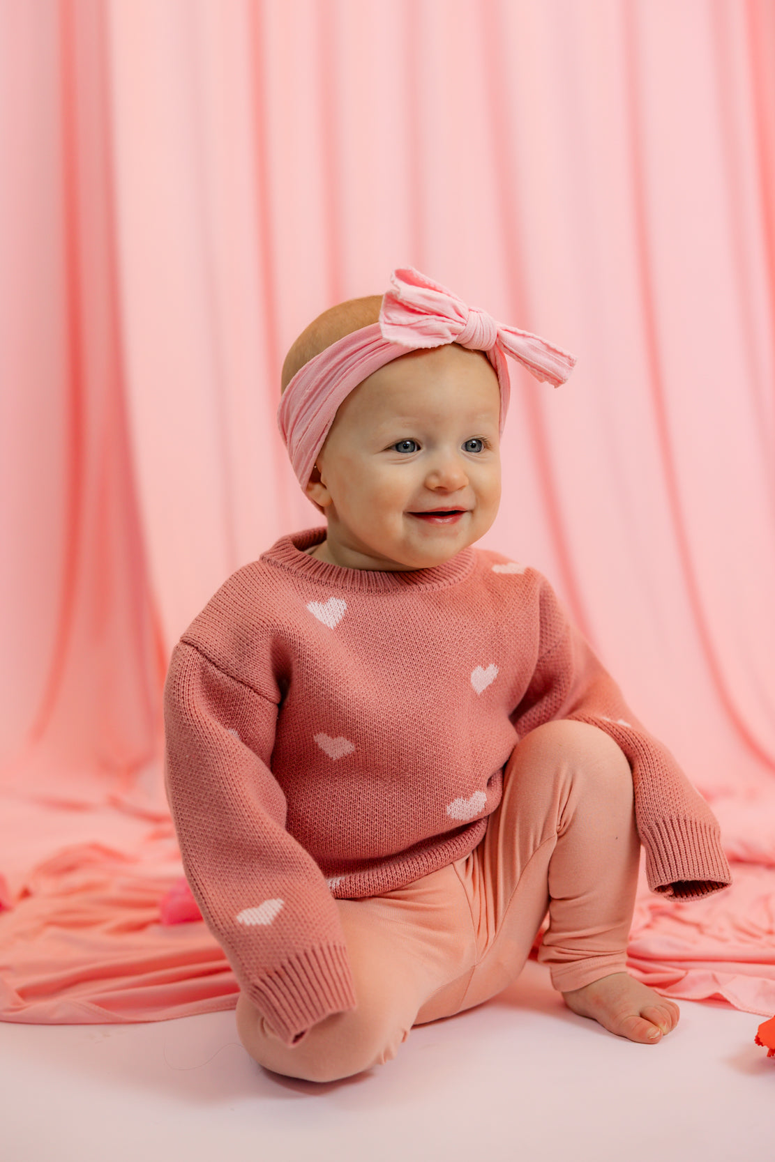 Babysprouts Knit Sweater | Pink Hearts