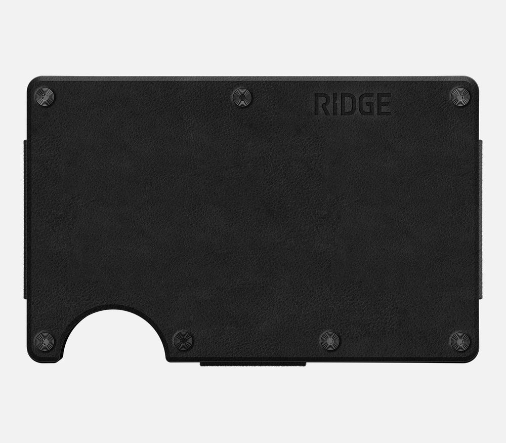 Ridge Wallet Cash Strap | Midnight Black Leather