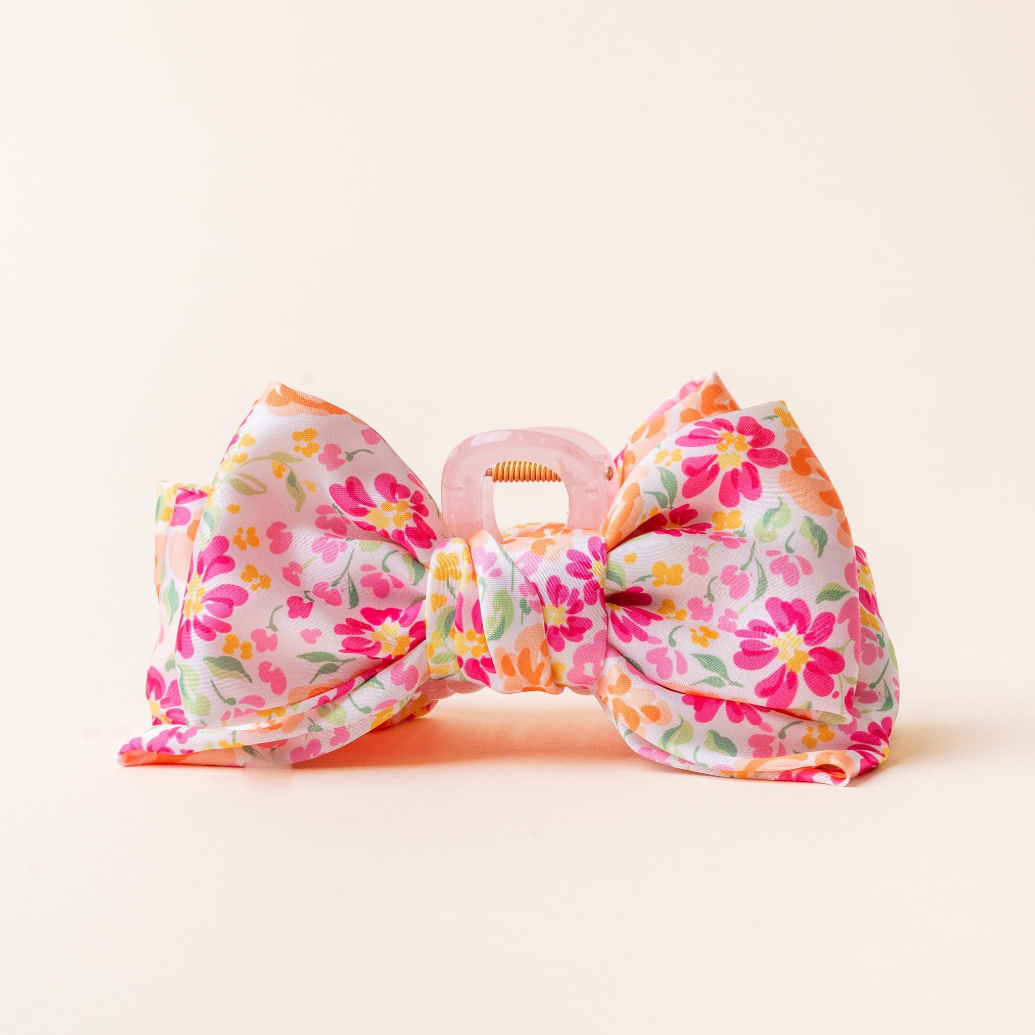 Satin Bow Claw Clip | SG Pink