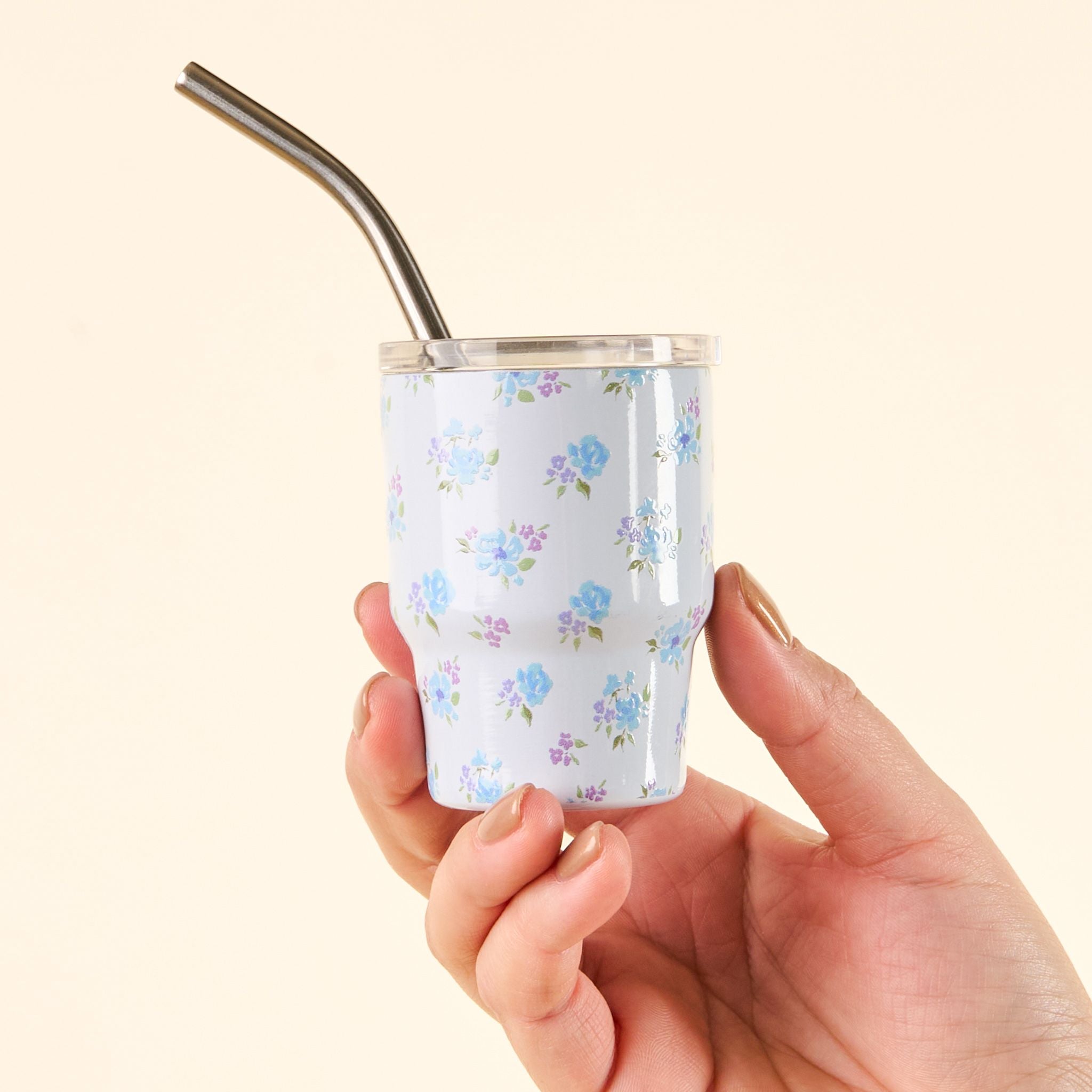 Mini Tumbler 2 oz. | Dainty Floral Blue