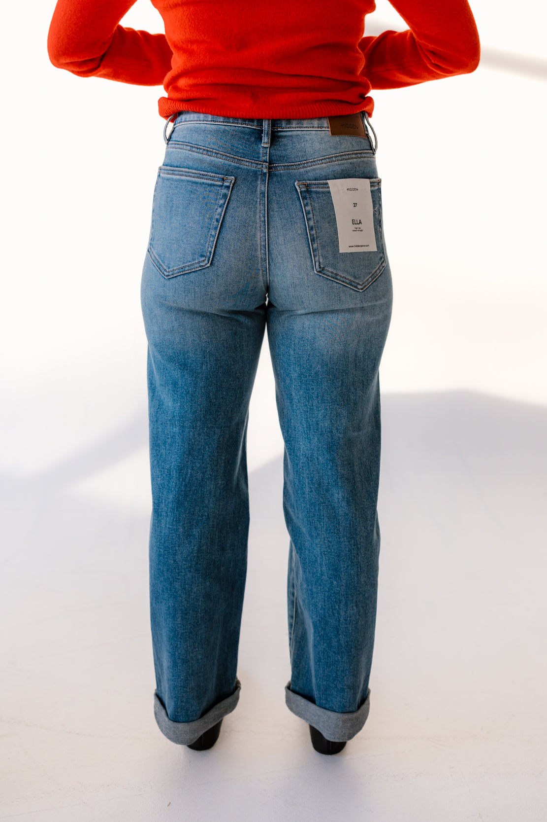 Ella High Rise Straight Leg Jean | Dark