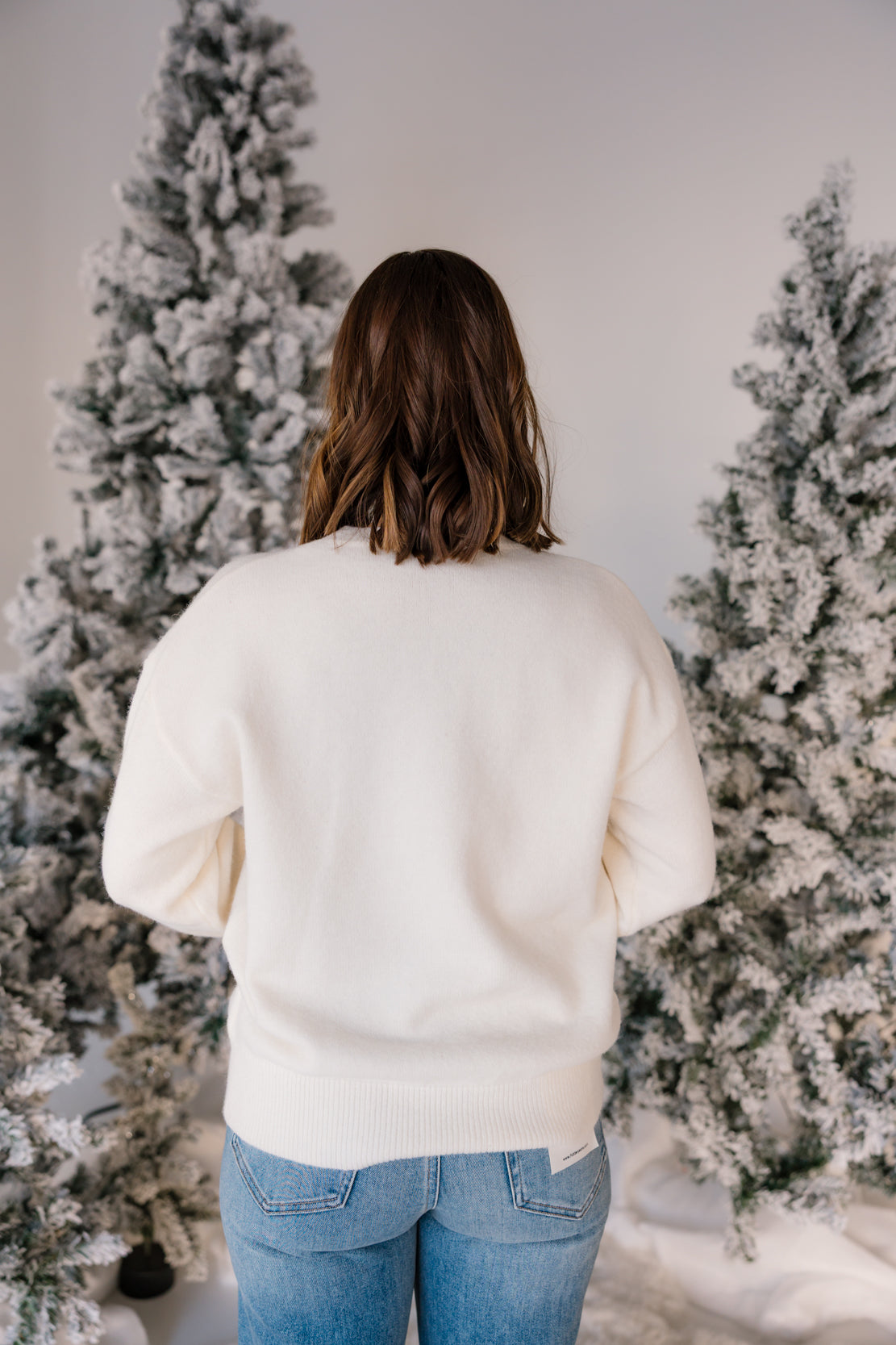 Christmas Tree Graphic Sweater | Cream