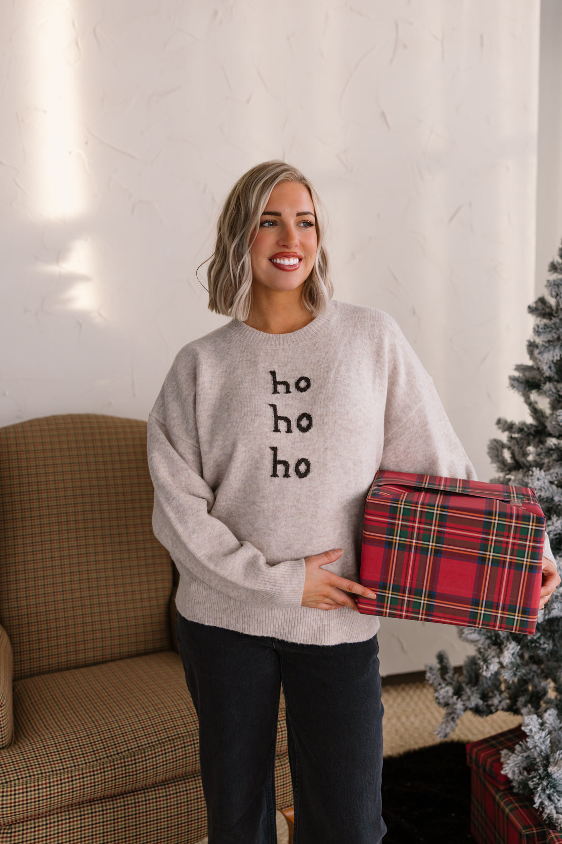HO HO HO Sweater | Oatmeal