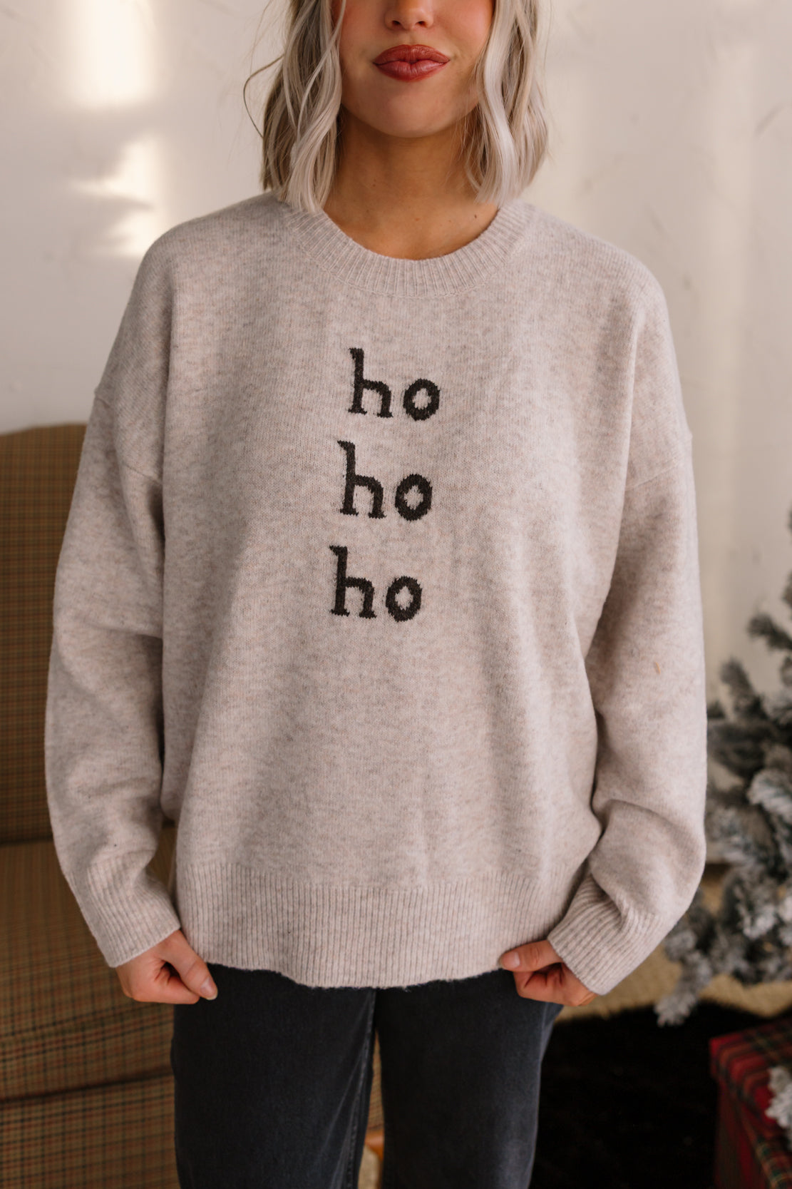 HO HO HO Sweater | Oatmeal